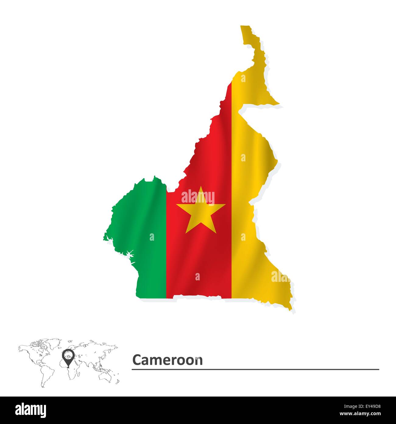 Carte du Cameroun avec drapeau - vector illustration Illustration de Vecteur