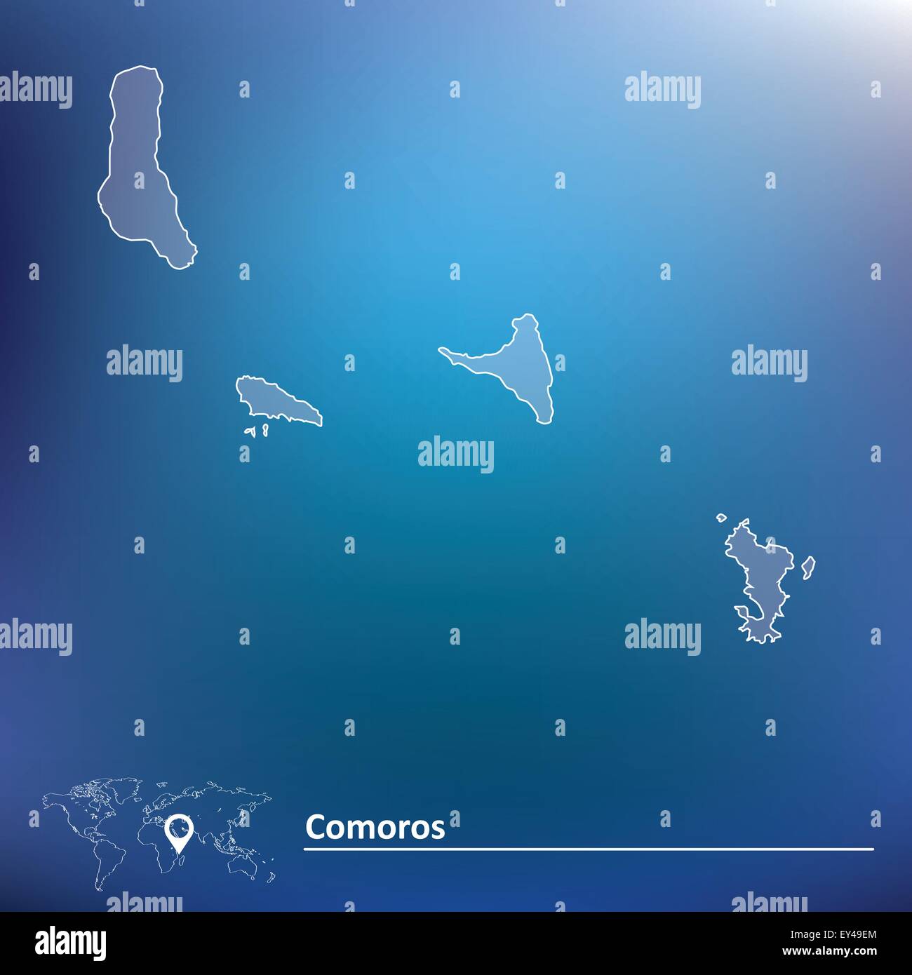 Carte des Comores - vector illustration Illustration de Vecteur