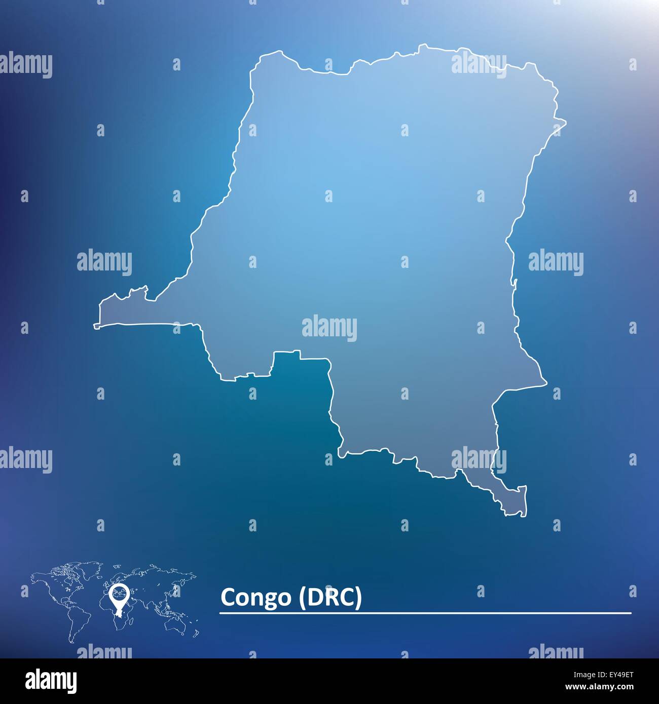 La carte de la République démocratique du Congo - vector illustration ...