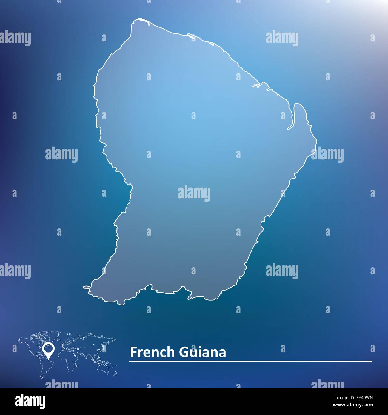 Carte de Guyane - vector illustration Illustration de Vecteur