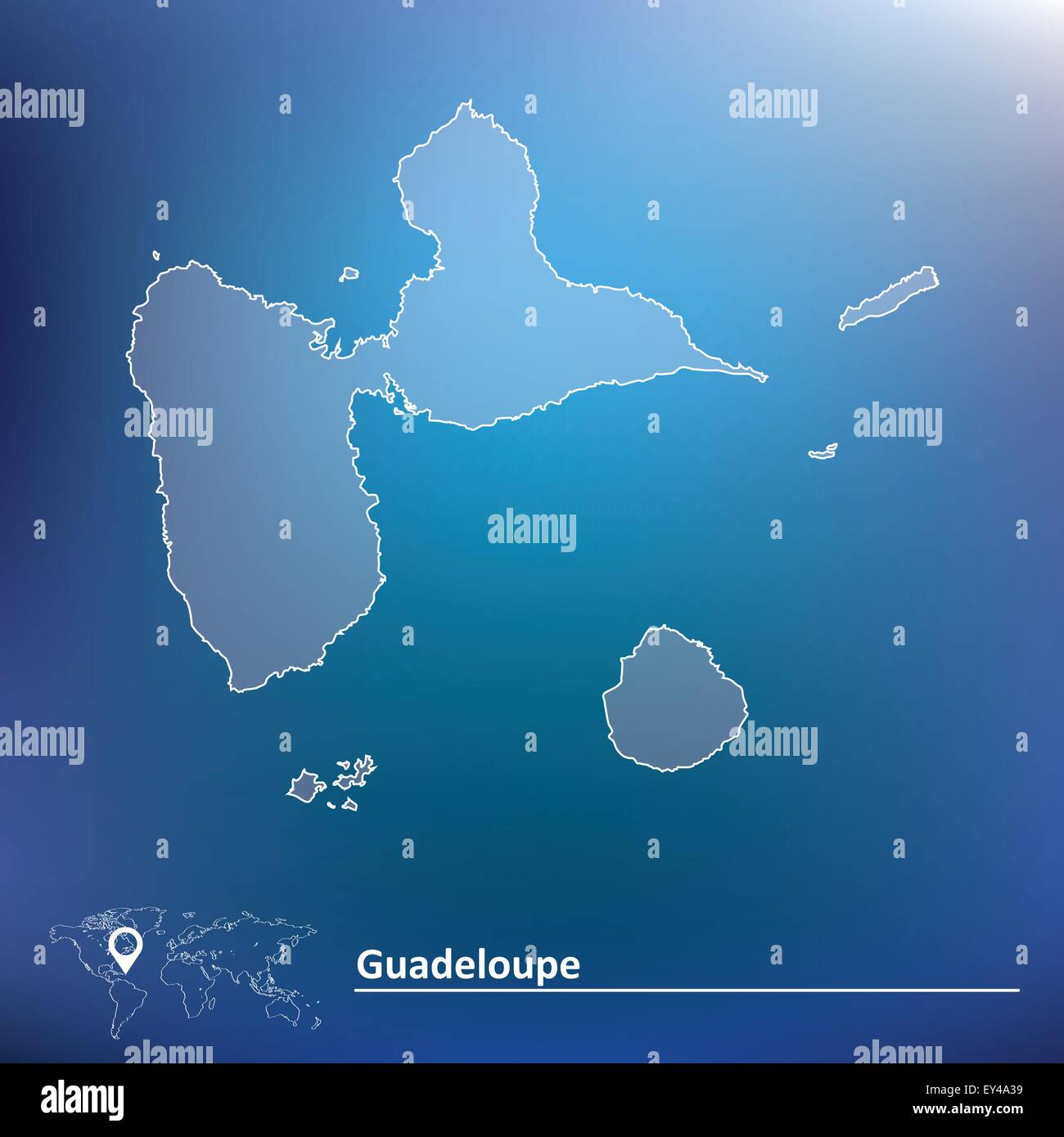 La carte de la Guadeloupe - vector illustration Illustration de Vecteur