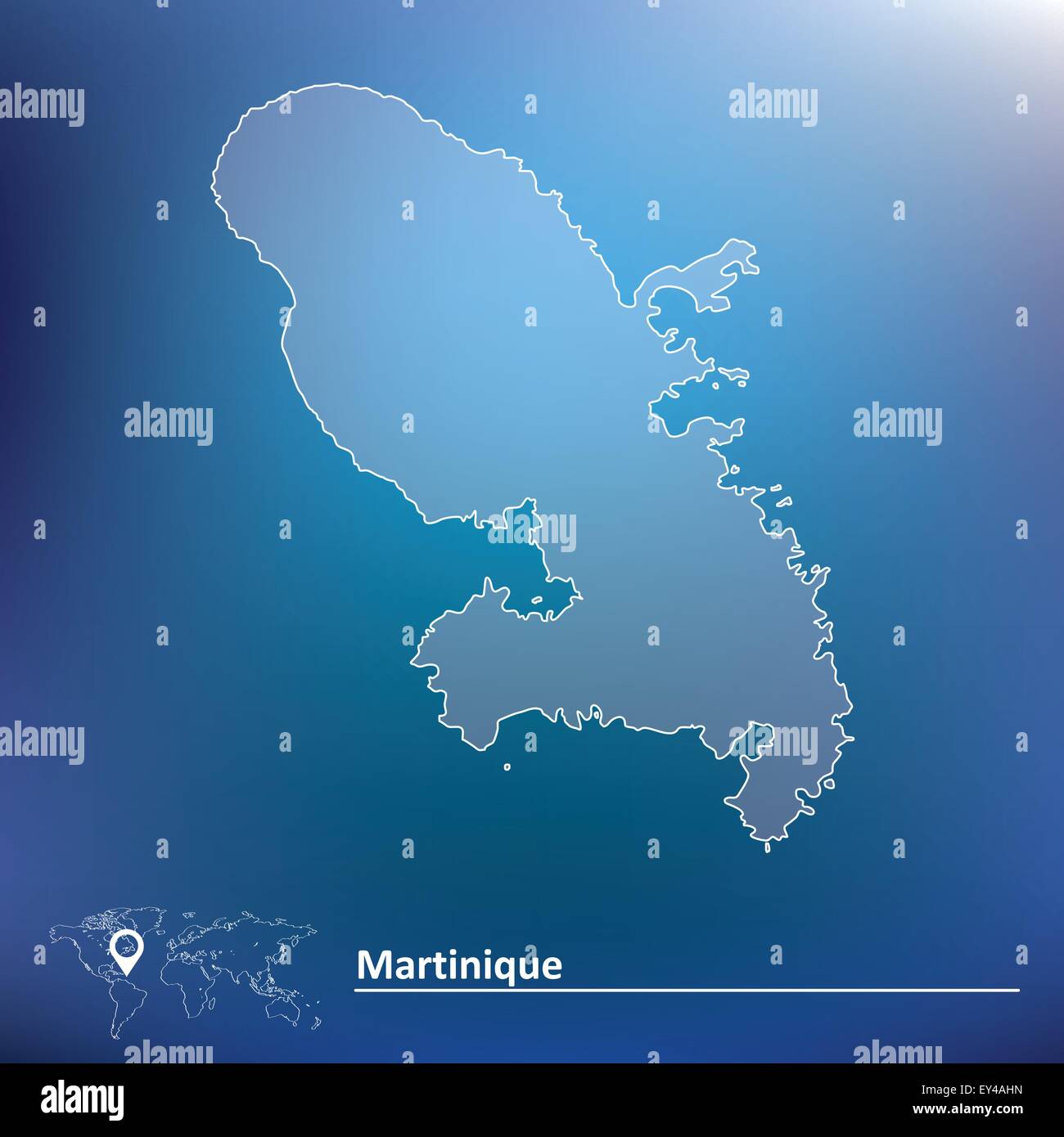 La carte de la Martinique - vector illustration Illustration de Vecteur