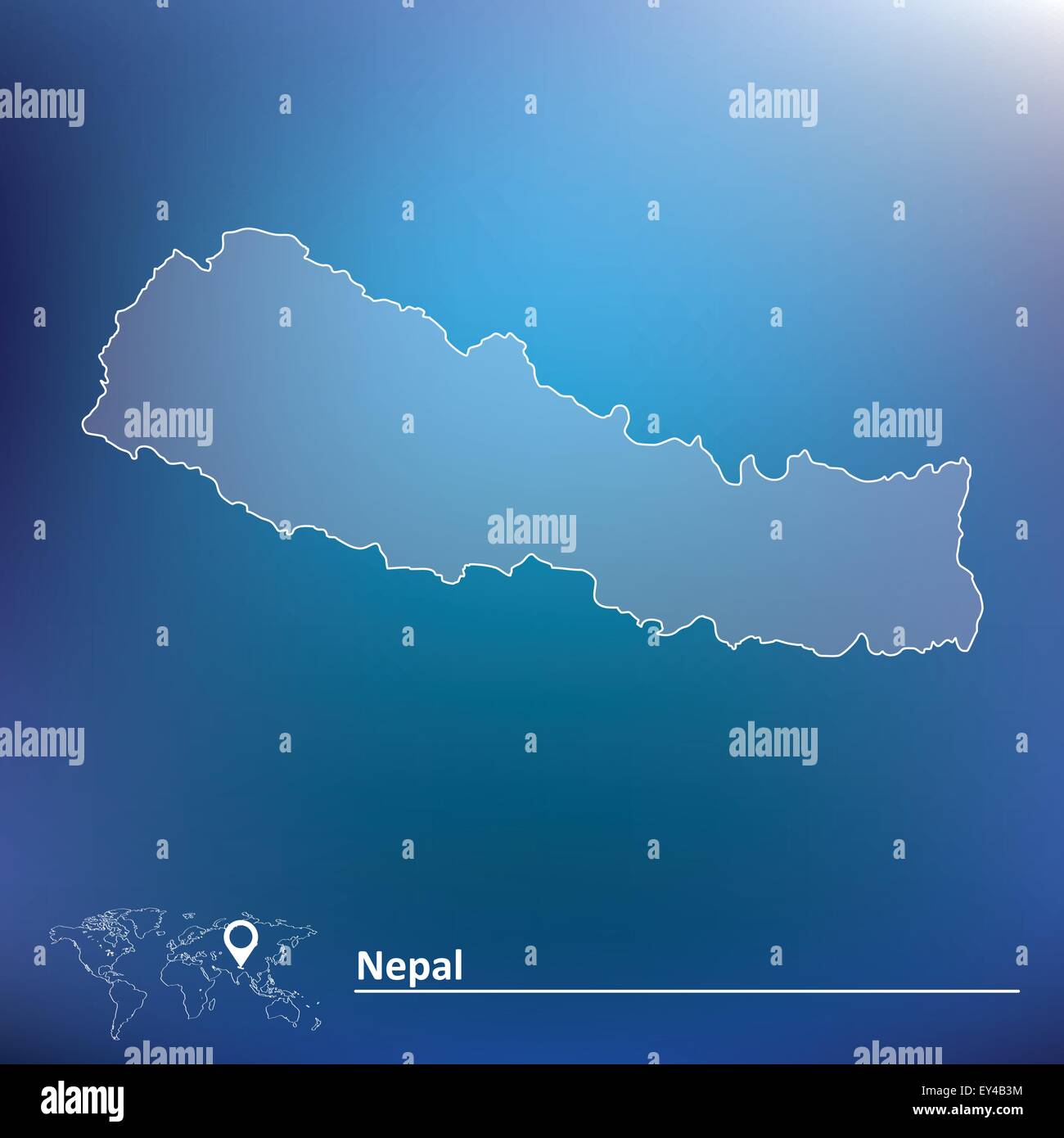 La carte du Népal - vector illustration Illustration de Vecteur