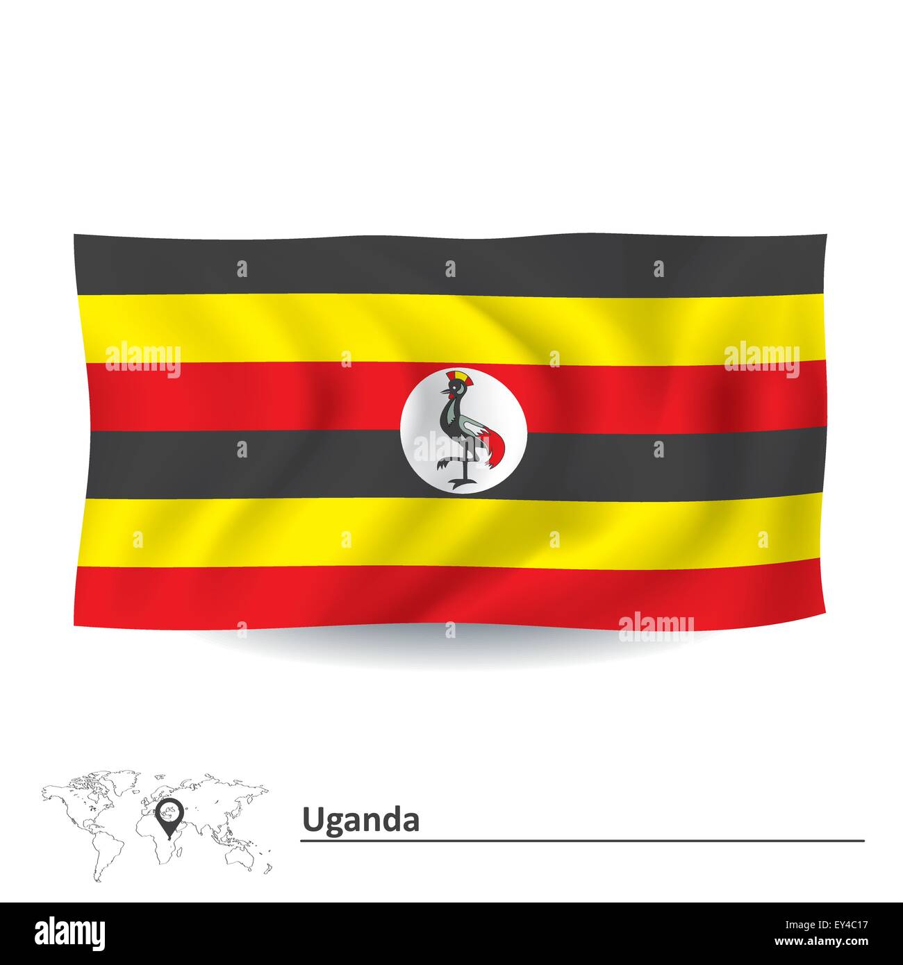 Drapeau de l'Ouganda - vector illustration Illustration de Vecteur