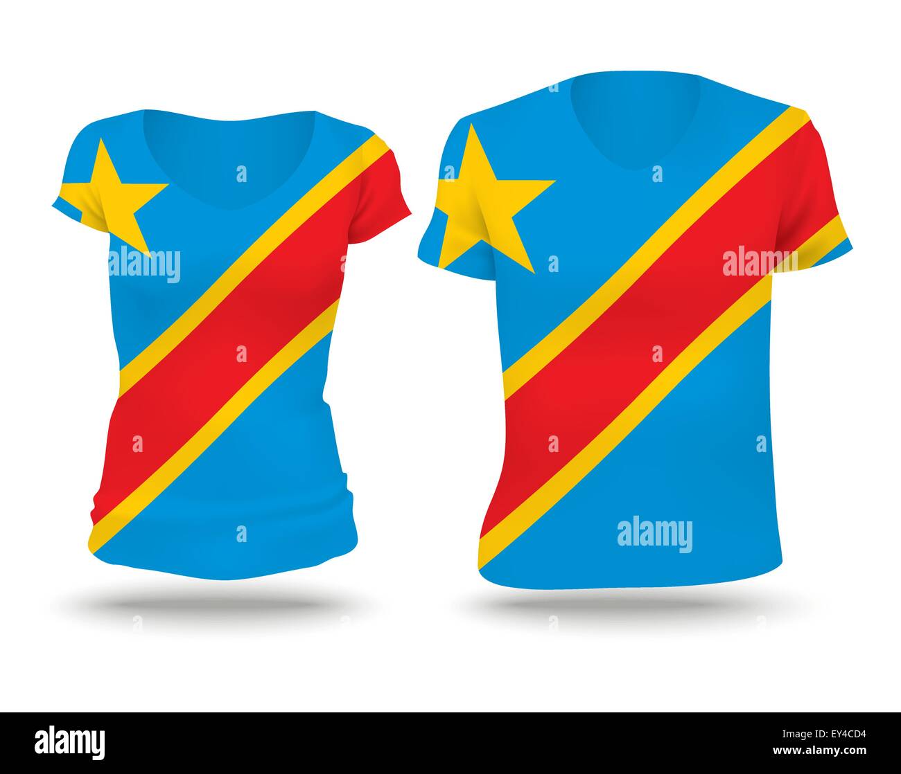 Shirt Drapeau du Congo (RDC) - vector illustration Illustration de Vecteur
