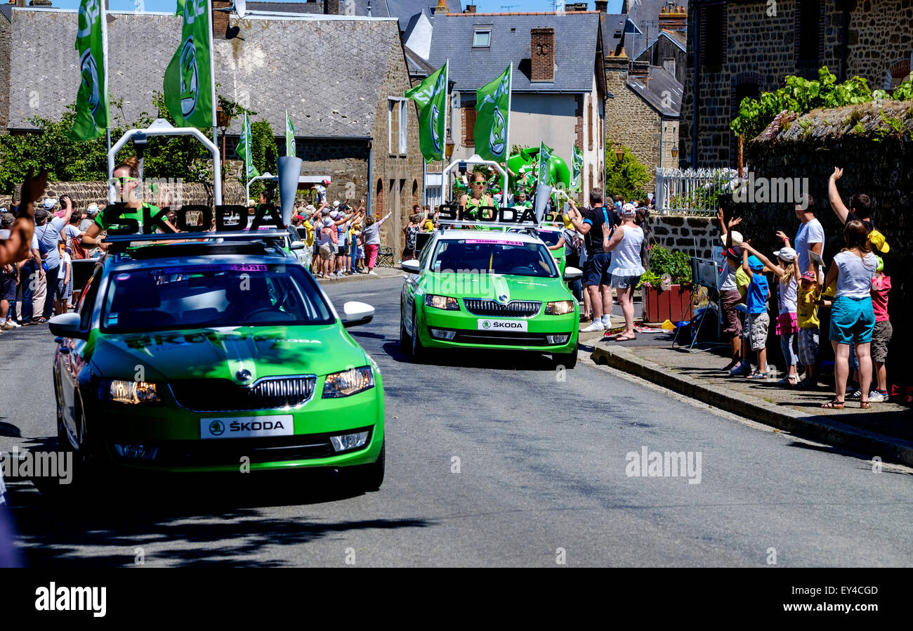 Le Tour de France - Étape 7 - La caravane passe par Lassay-les-Châteaux, Pays de la Loire Banque D'Images