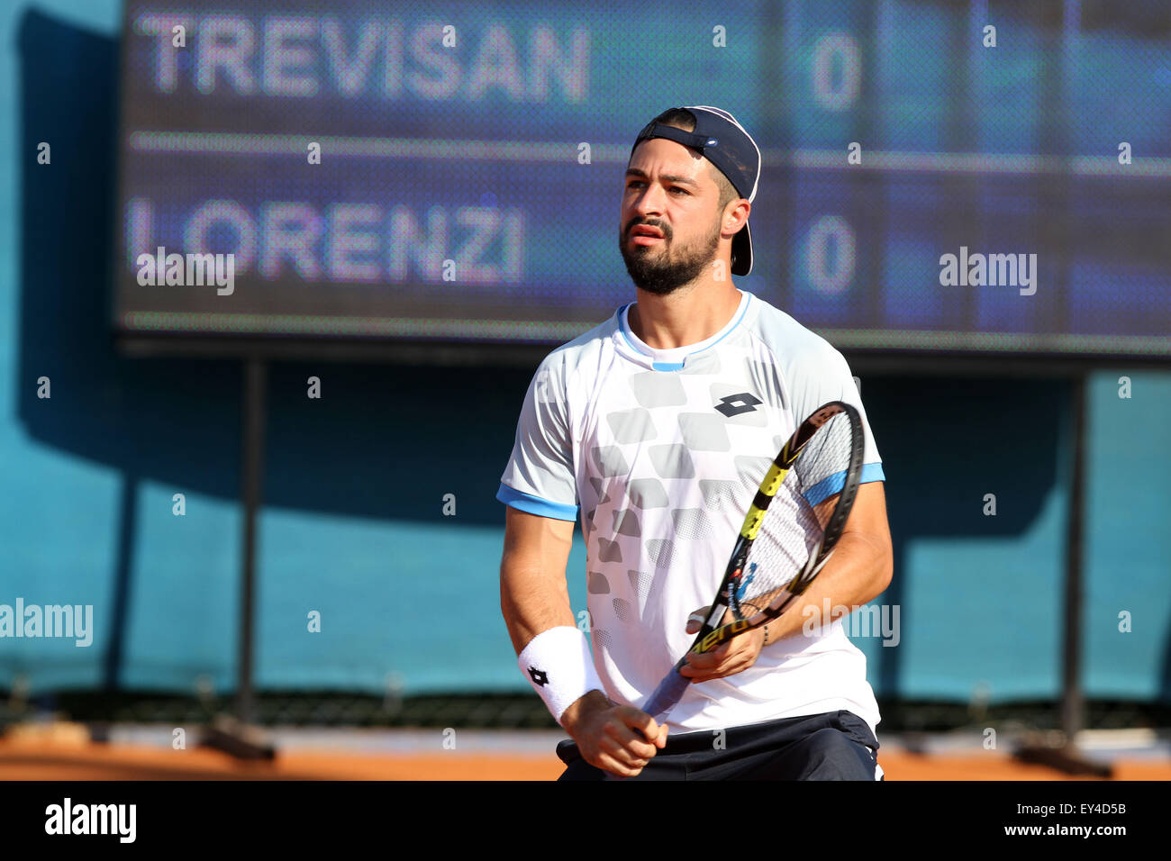 Umag, Croatie. 21 juillet, 2015. (Italie) Matteo Trevisan durant la match de simple Trevisan (ITA) v Lorenzi (ITA) 26e ATP Konzum Croatie Umag Open tournoi au Stadion Stella Maris, le 21 juillet 2015 à Umag. Credit : Andrea Spinelli/Alamy Live News Banque D'Images