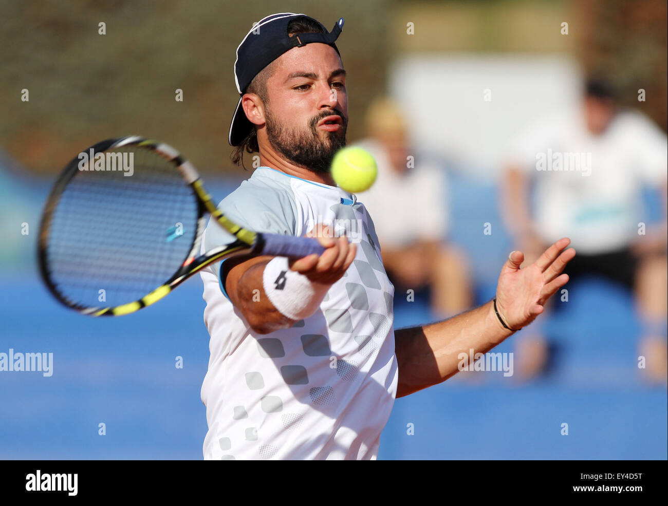 Umag, Croatie. 21 juillet, 2015. (Italie) Matteo Trevisan durant la match de simple Trevisan (ITA) v Lorenzi (ITA) 26e ATP Konzum Croatie Umag Open tournoi au Stadion Stella Maris, le 21 juillet 2015 à Umag. Credit : Andrea Spinelli/Alamy Live News Banque D'Images