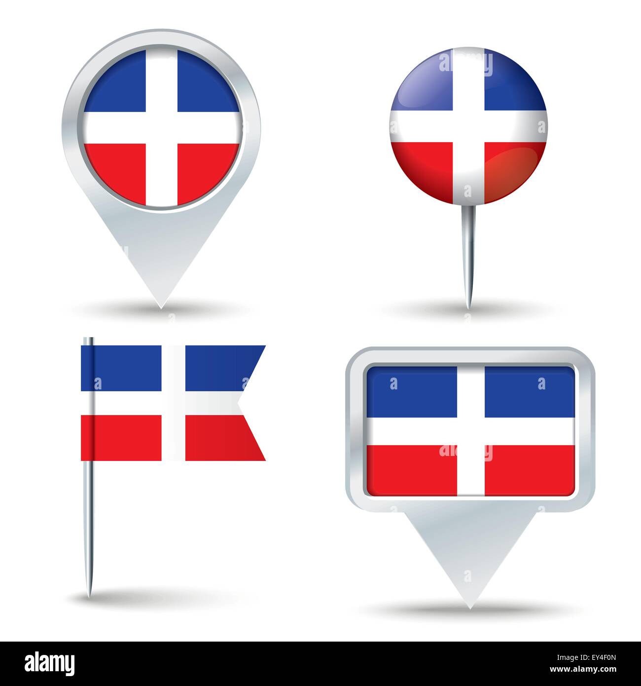 Les axes de la carte avec le drapeau de la République Dominicaine - vector illustration Illustration de Vecteur