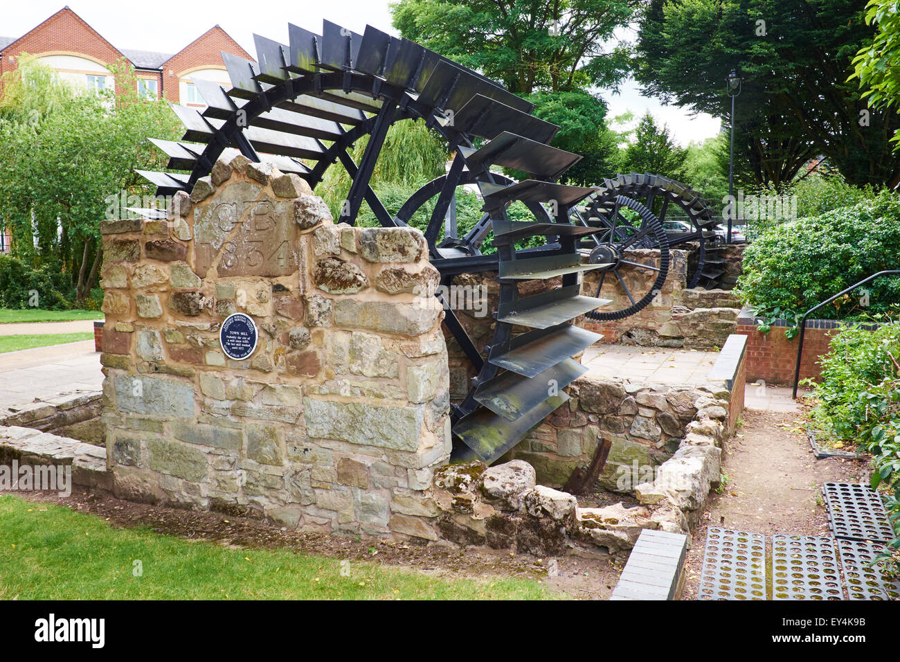 Reste de la vieille ville moulin construit par George Brewster en 1834 Mill Bank Stafford Staffordshire UK Banque D'Images