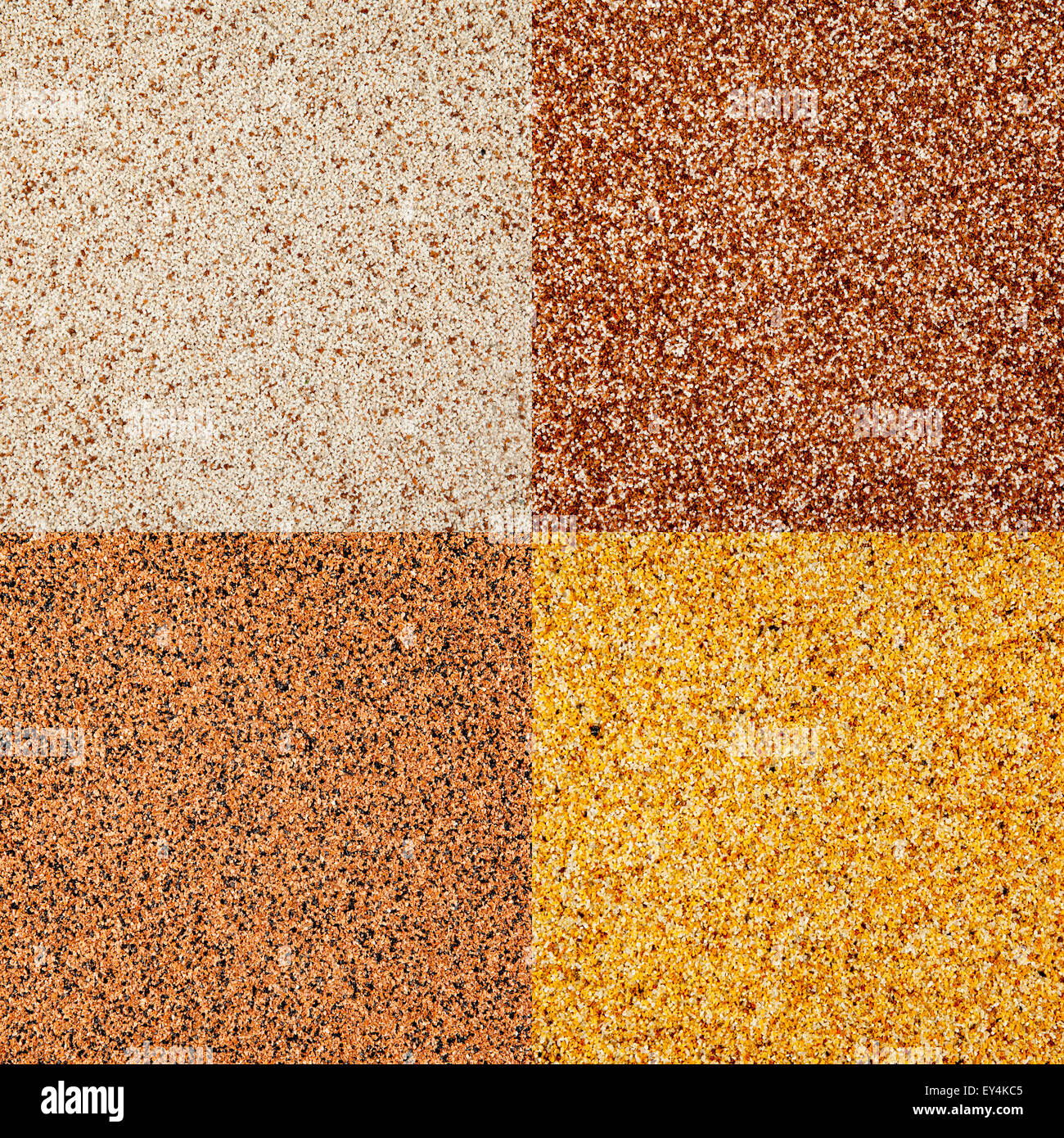 La texture du mur de sable en quatre couleurs différentes Banque D'Images