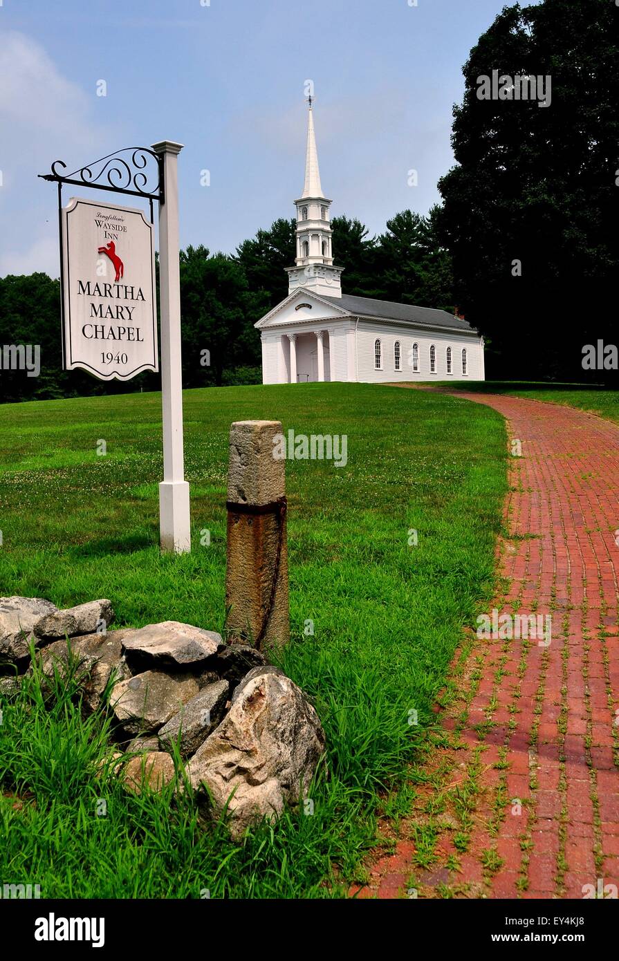 Sudbury, Massachusetts : Le charmant 1940 Martha Mary chapelle construite dans un style colonial sous les auspices de John D. Rockefeller Banque D'Images