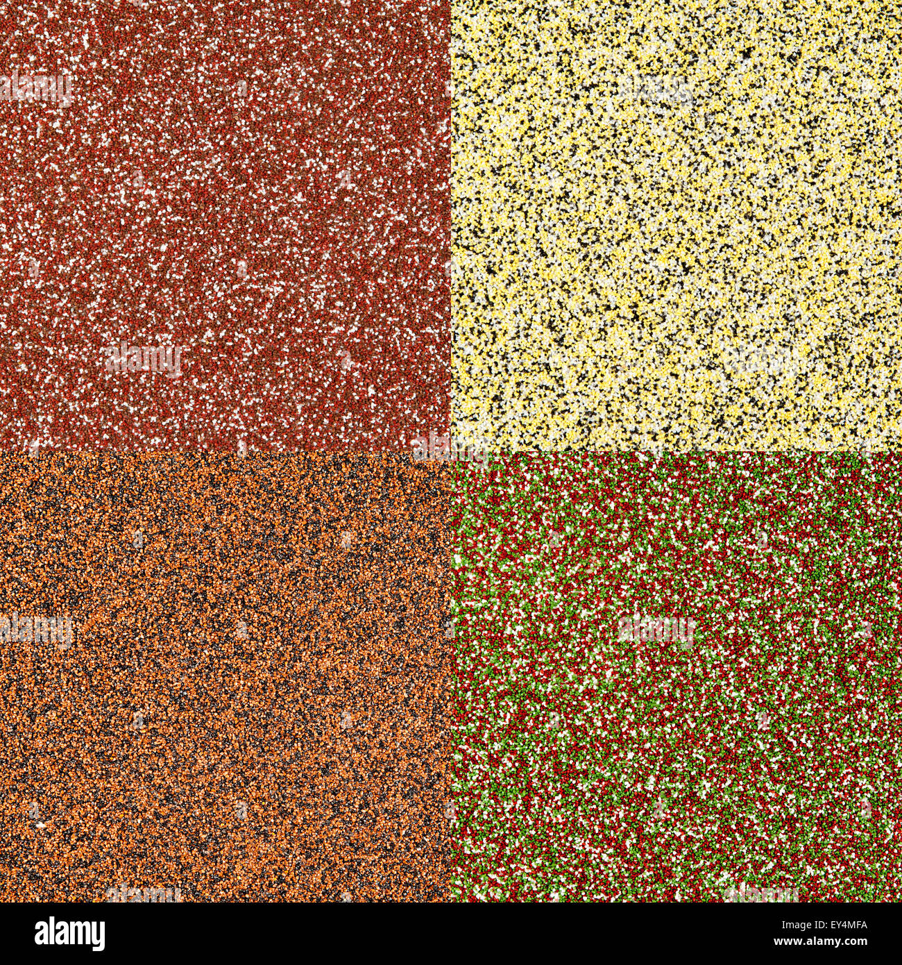 La texture du mur de sable en quatre couleurs différentes Banque D'Images