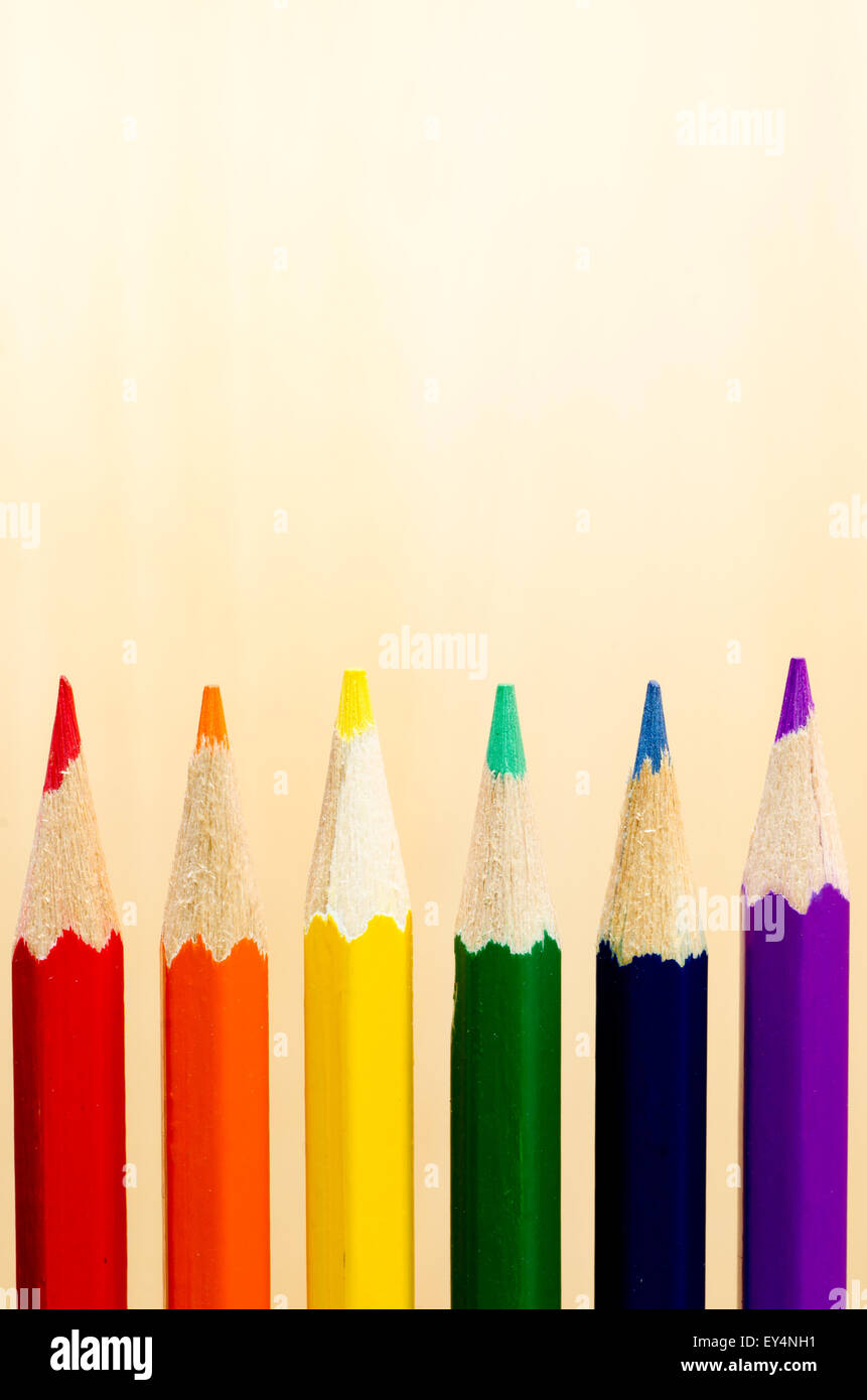 Libre à la composition des crayons multicolores Banque D'Images