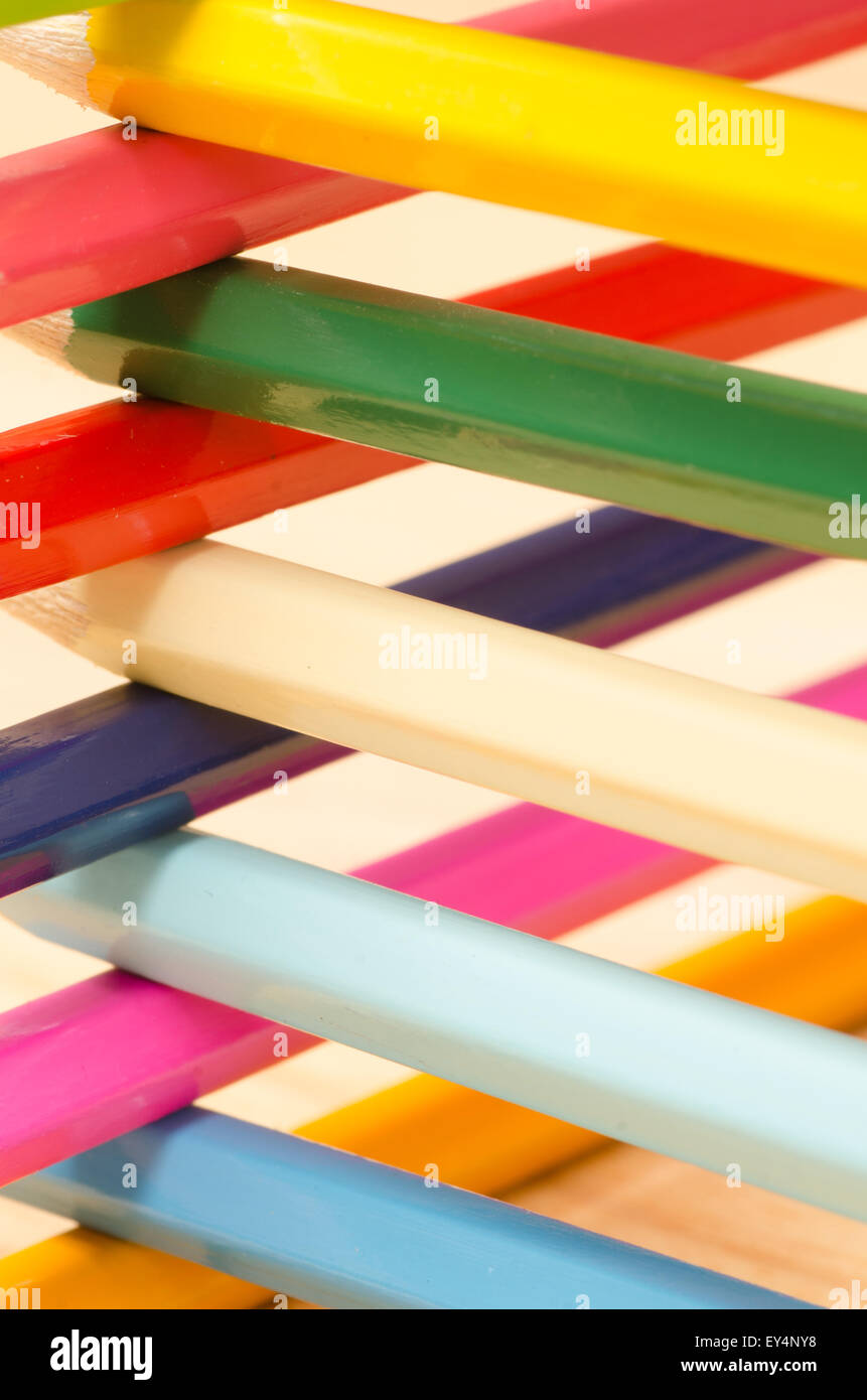 Libre à la composition des crayons multicolores Banque D'Images