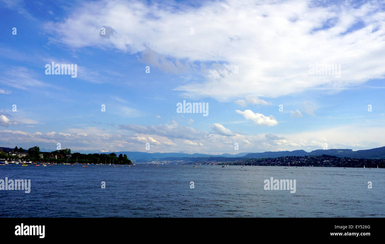 Paysage de lac de Zurich Banque D'Images