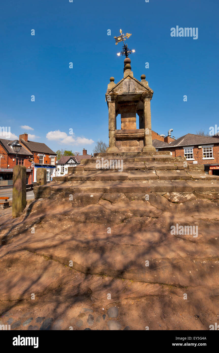 Croix de Lymm Lymm Angleterre Cheshire village Banque D'Images