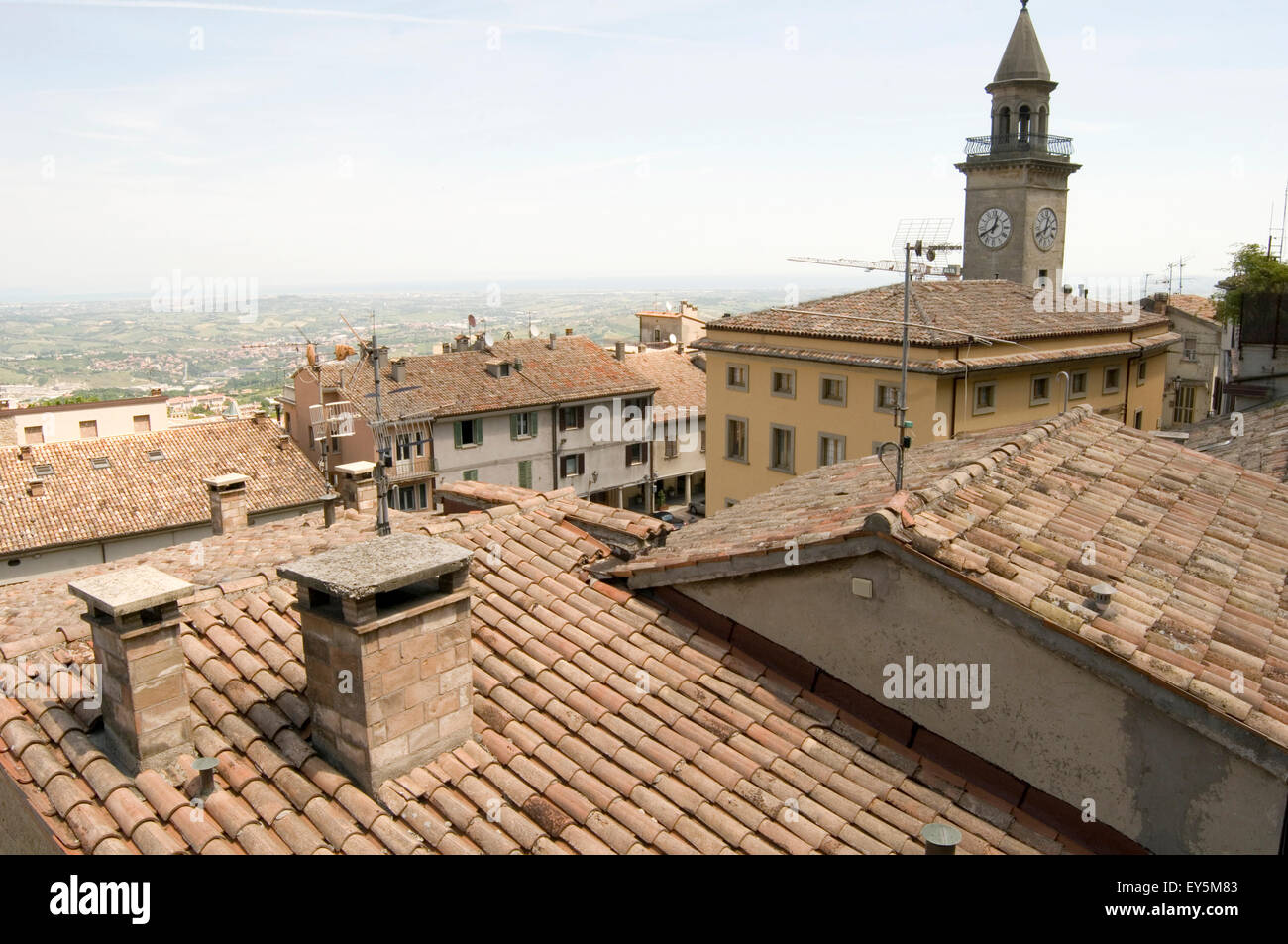 République de Saint-Marin micro état enclavé entouré par l'Italie Monte Titano Banque D'Images
