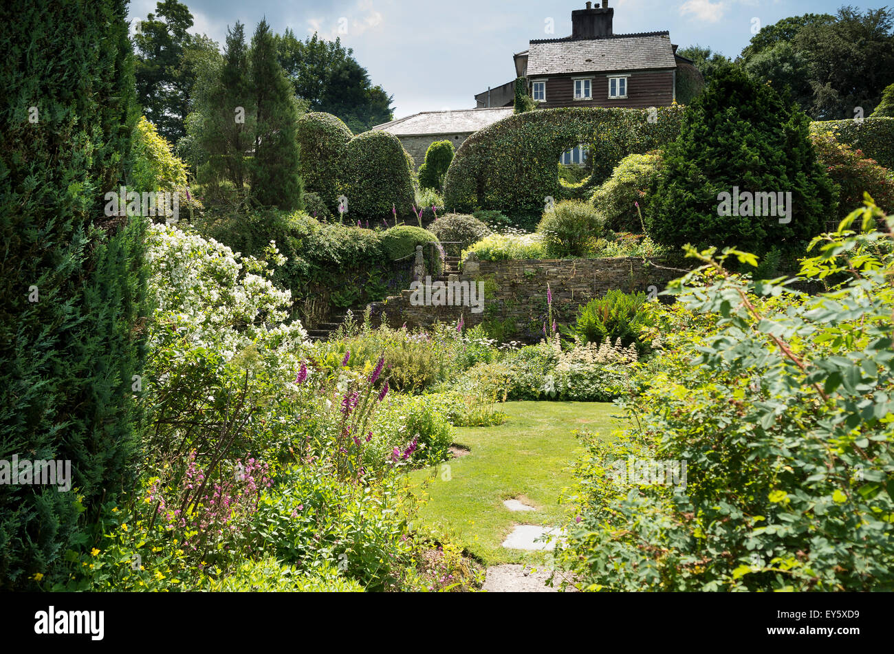 Le Jardin Maison jardin dans le Devon UK Banque D'Images