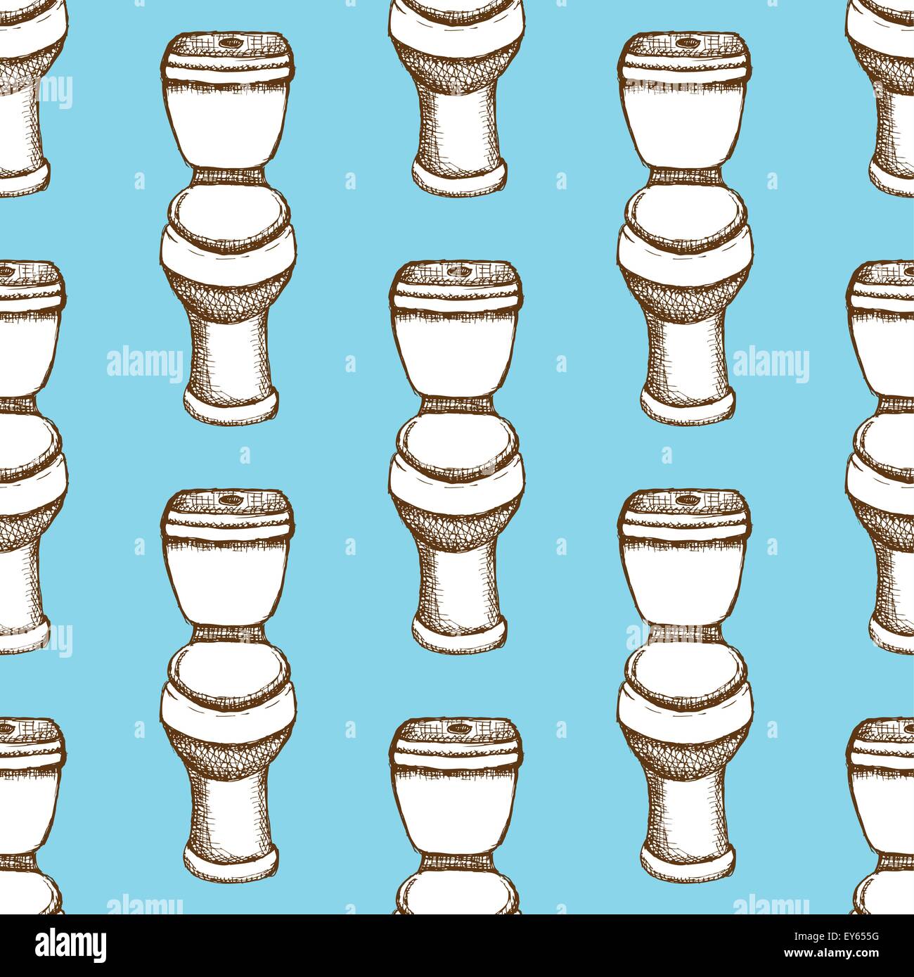 Sketch toilettes en style vintage, vector pattern transparente Illustration de Vecteur