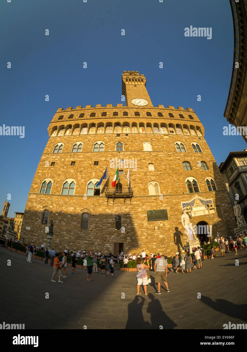 Le Palazzo Vecchio donne sur la Piazza della Signoria. Florence, Italie. Banque D'Images
