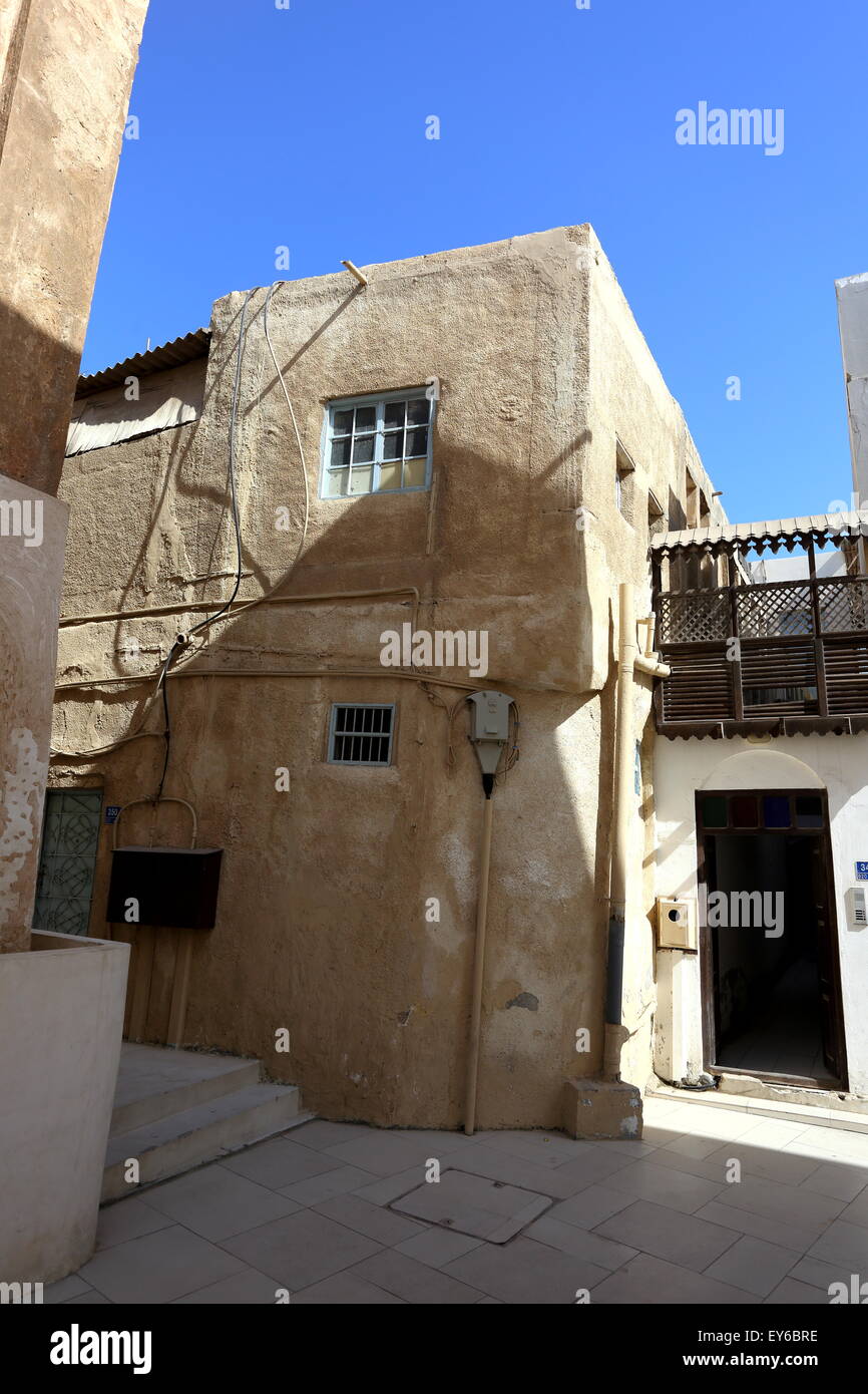 Une allée et maison sur le Bahreïn Pearling Trail à Muharraq, ancien Royaume de Bahreïn Banque D'Images