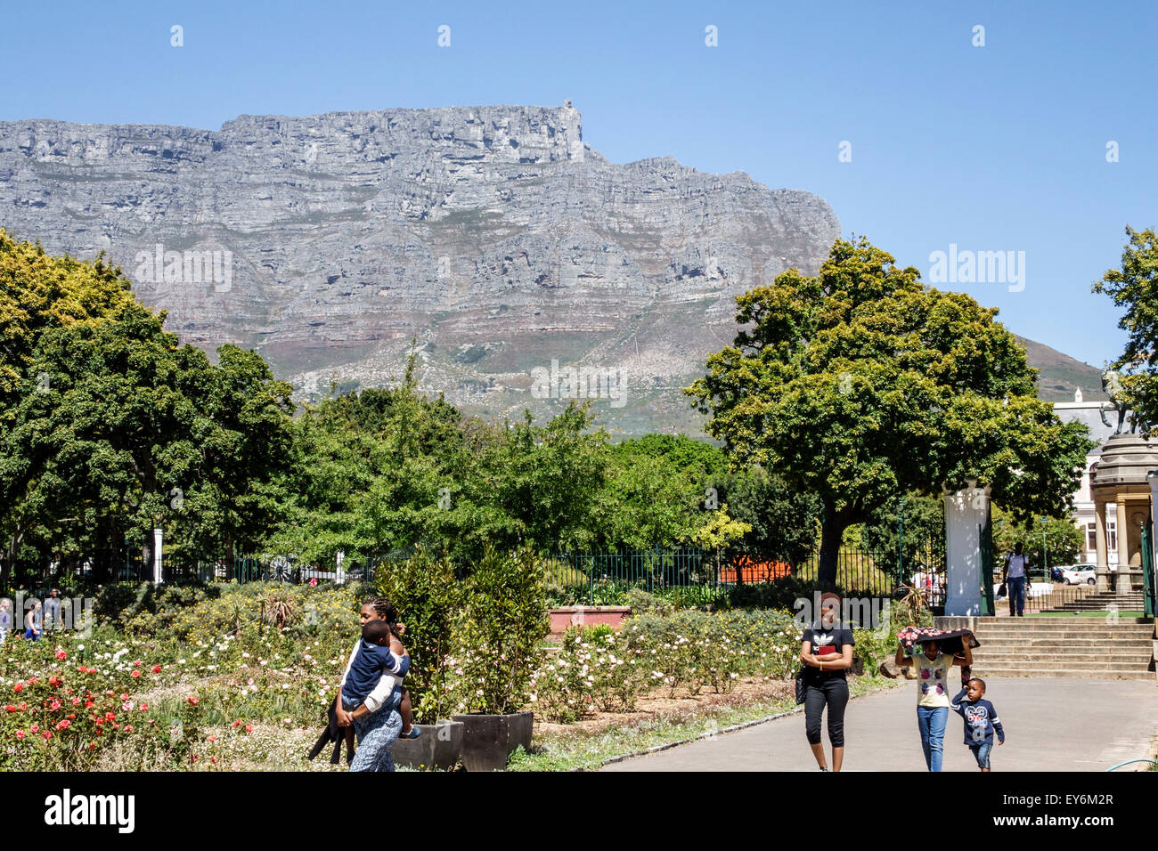 Cape Town Afrique du Sud,Afrique,Centre ville,centre,Government Avenue,The Company's Garden,parc public,Table Mountain National Park,Black Blacks African Banque D'Images