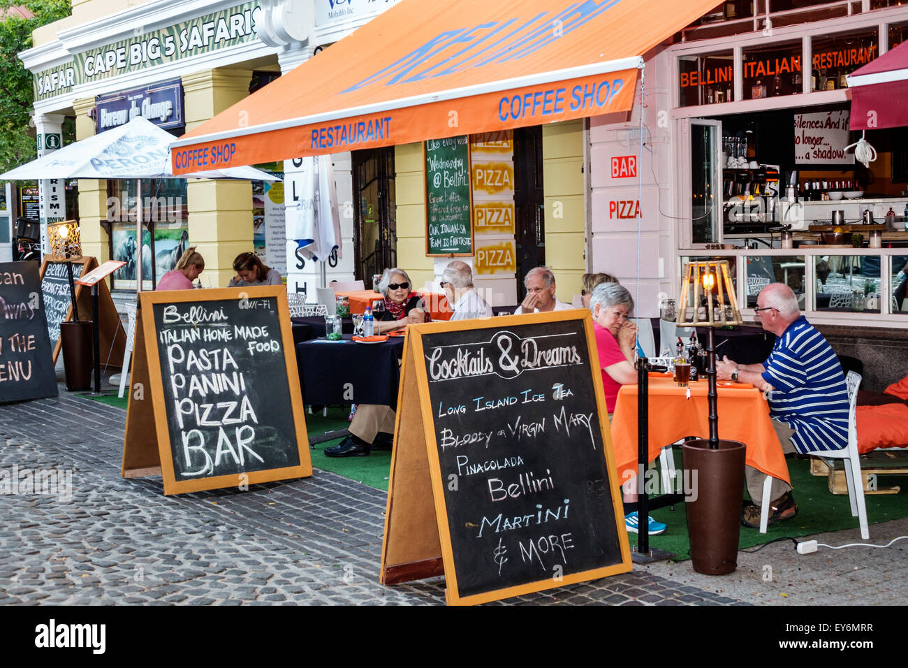 Cape Town Afrique du Sud, Afrique, centre-ville, centre, Green Market Square, restaurant restaurants repas manger dehors café cafés bistrot, al fresco Sidea Banque D'Images
