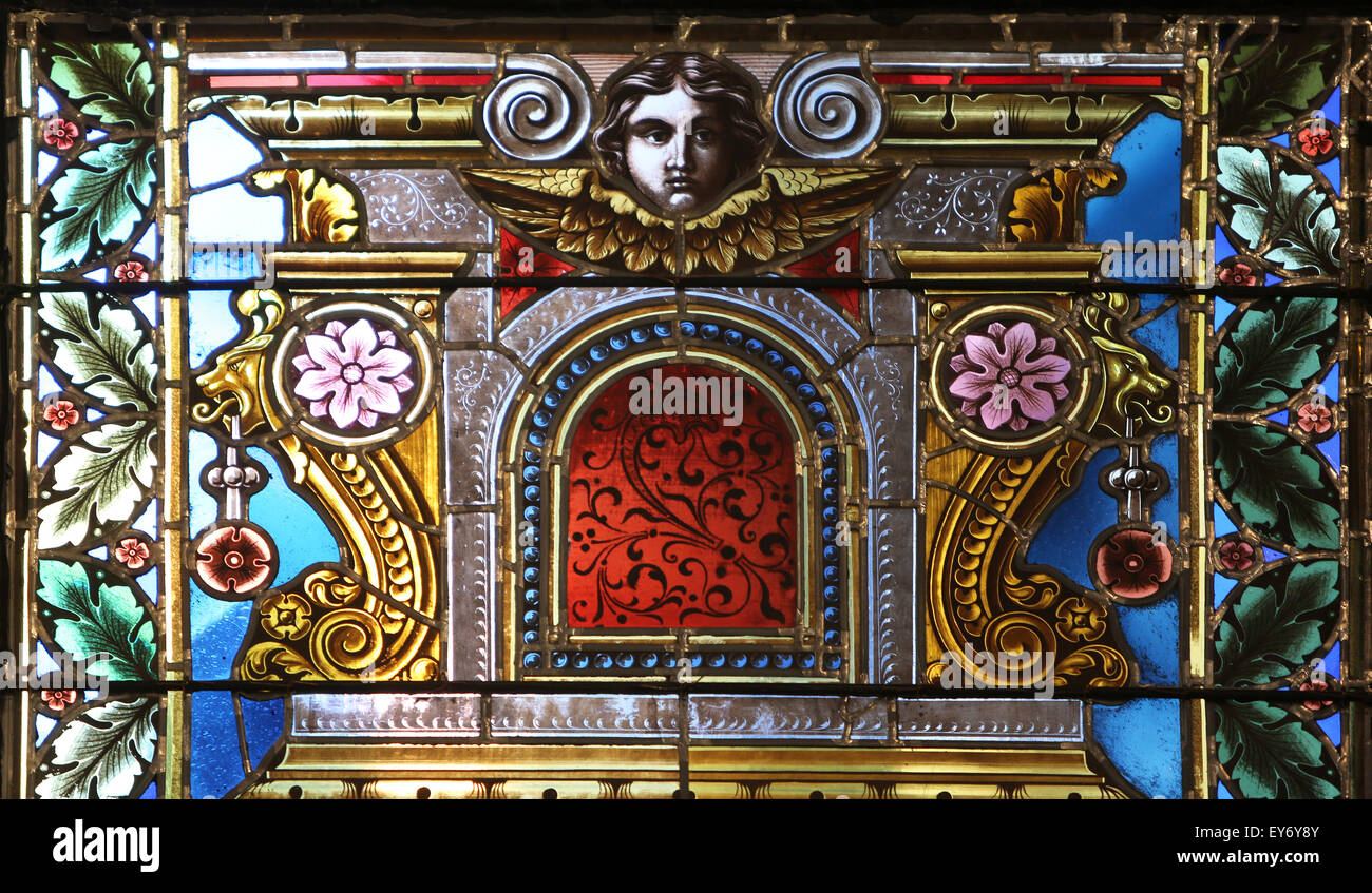 Vitrail dans Basilique Assomption de la Vierge Marie à Marija Bistrica, Croatie, le 26 octobre 2013 Banque D'Images