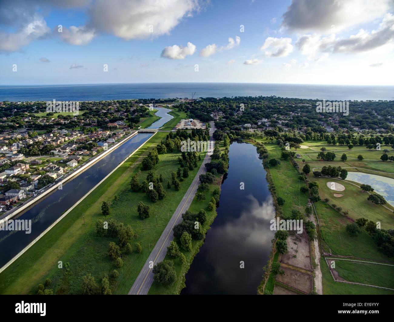 Vue aérienne du lac Pontchartrain de New Orleans City Park Photo Stock -  Alamy