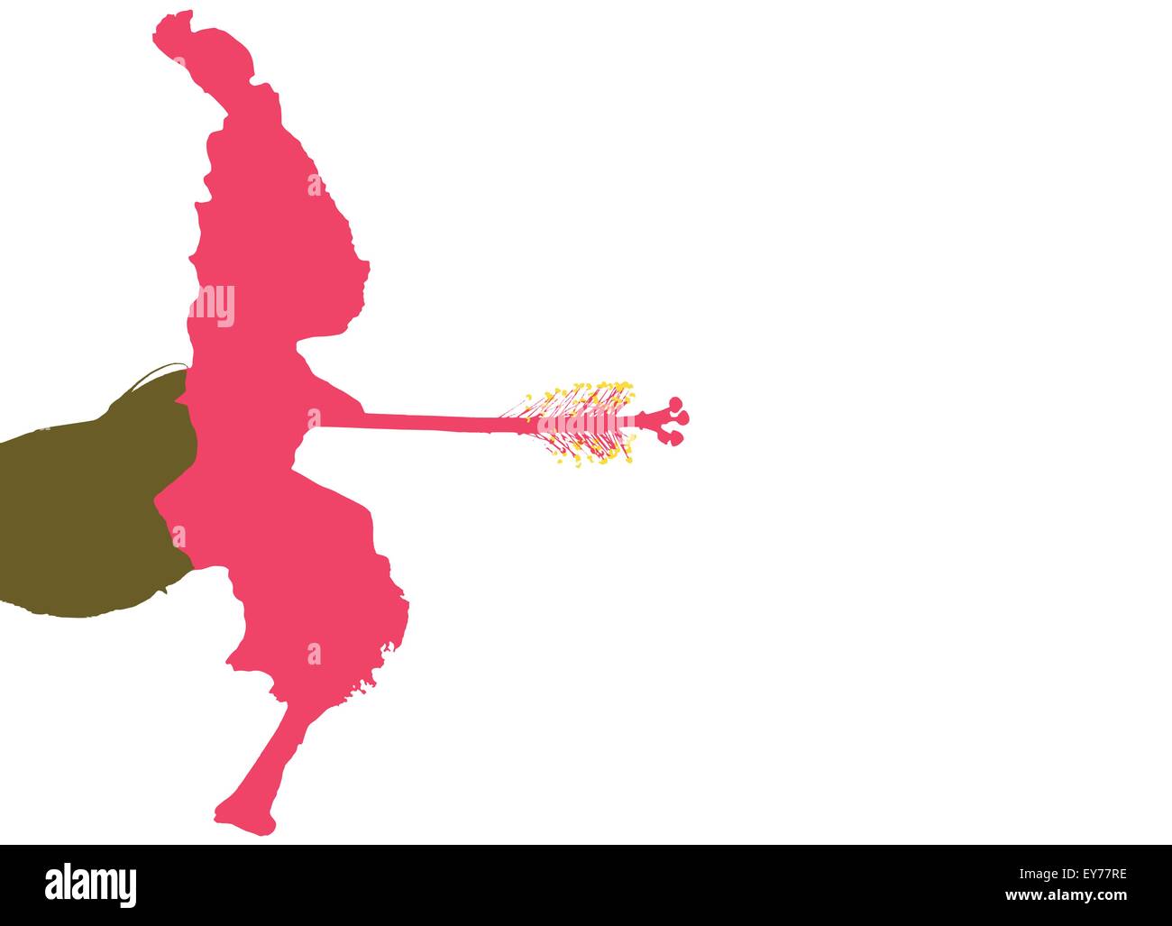 3 illustration couleur de vue latérale d'une couleur rose fleurs d'isolé sur fond blanc. Illustration de Vecteur