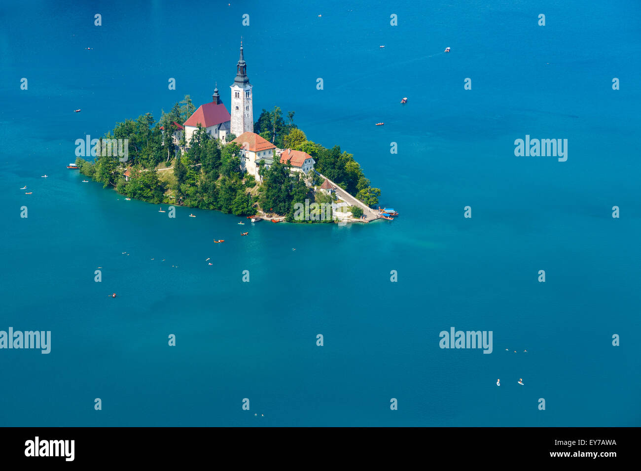 En été sur le lac de Bled, Slovénie, Europe Banque D'Images