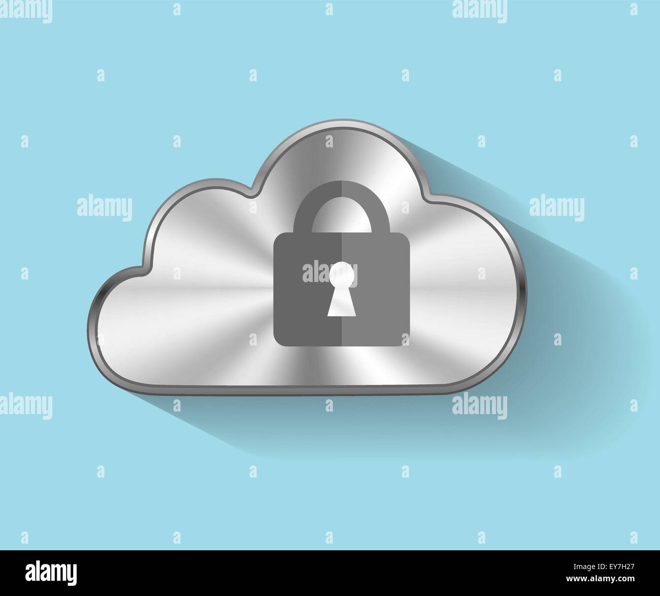 Concept de sécurité en nuage sur fond bleu Illustration de Vecteur