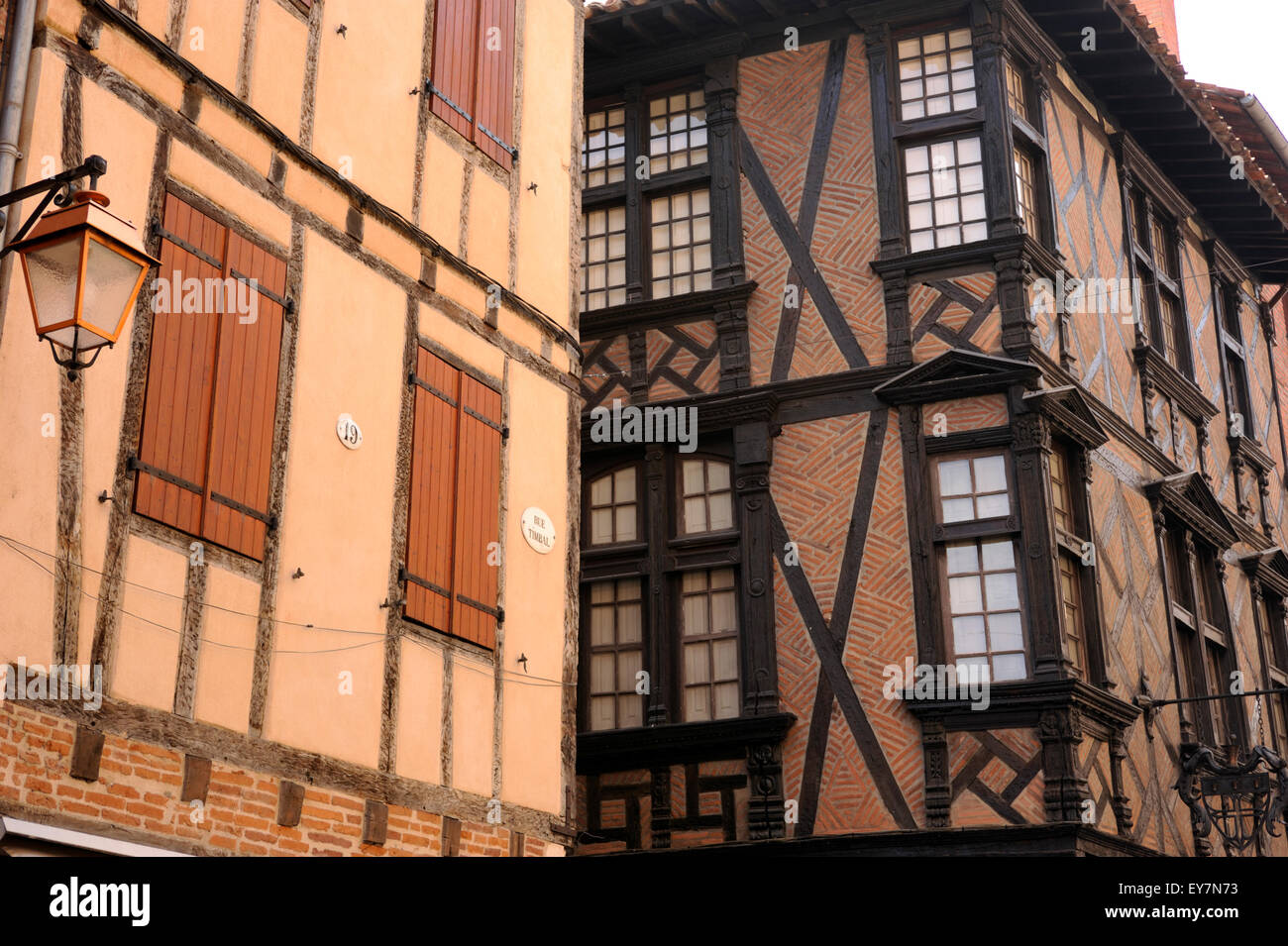 France, Albi, maisons à colombages Banque D'Images