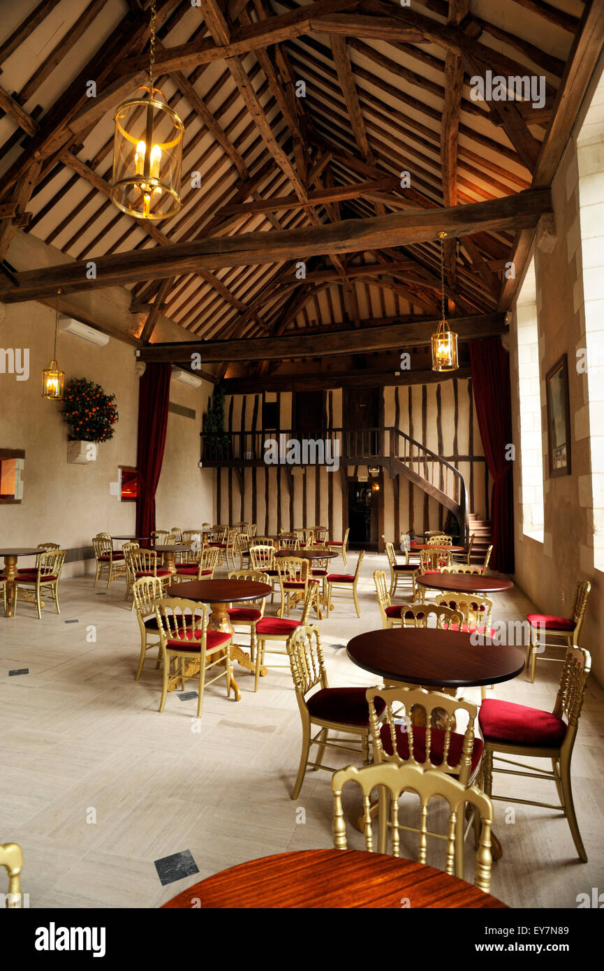 France, Vallée de la Loire, Cheverny, château, orangerie, intérieur du bar Banque D'Images