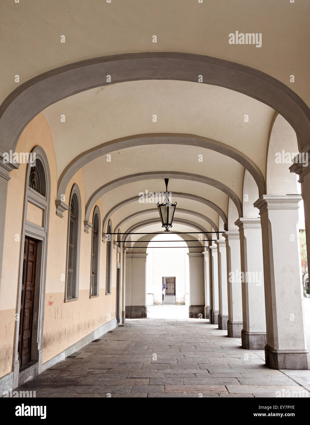 Arcades de Duomo Biella Banque D'Images