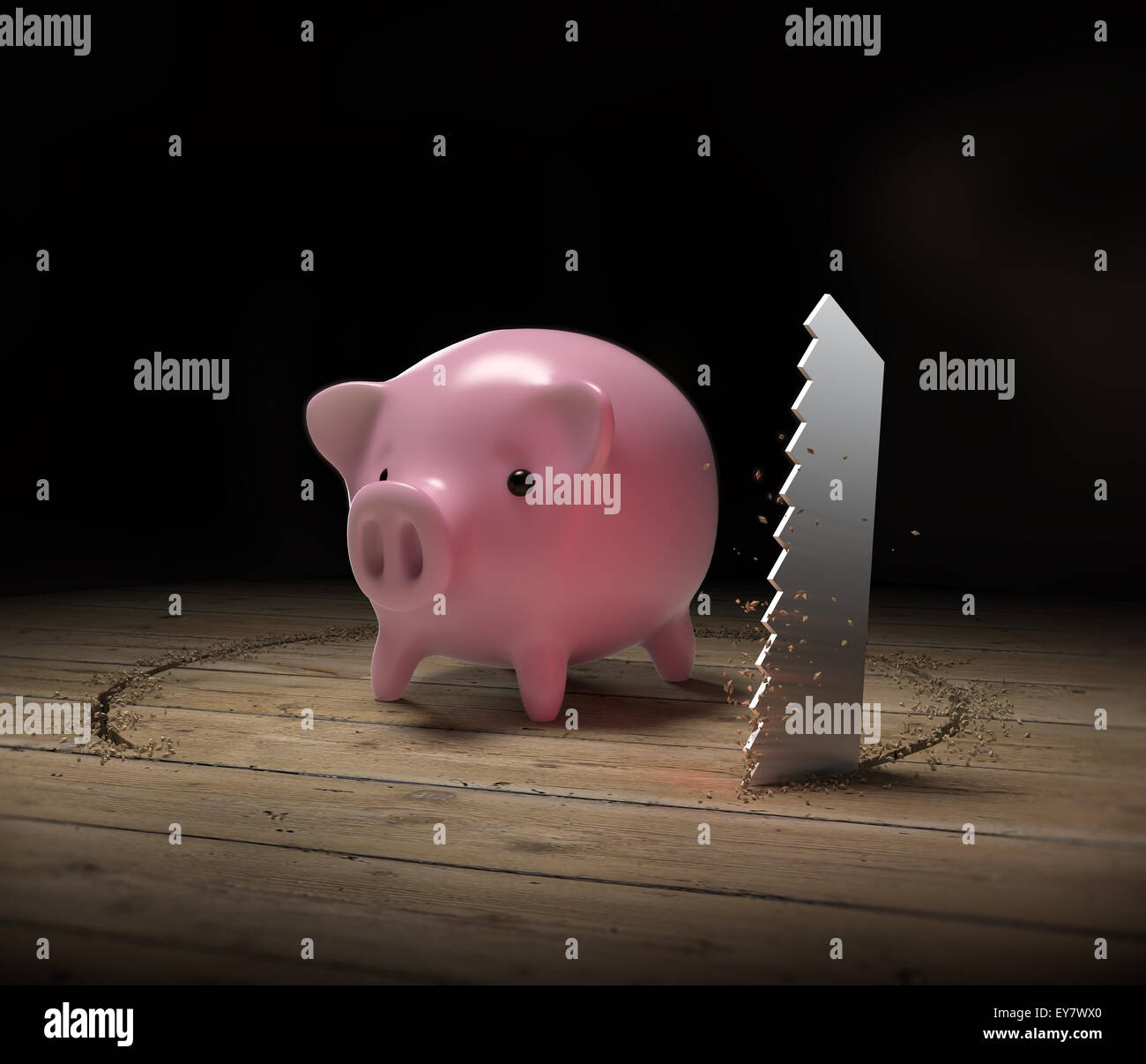 Cartoon style piggy bank robbery Banque D'Images