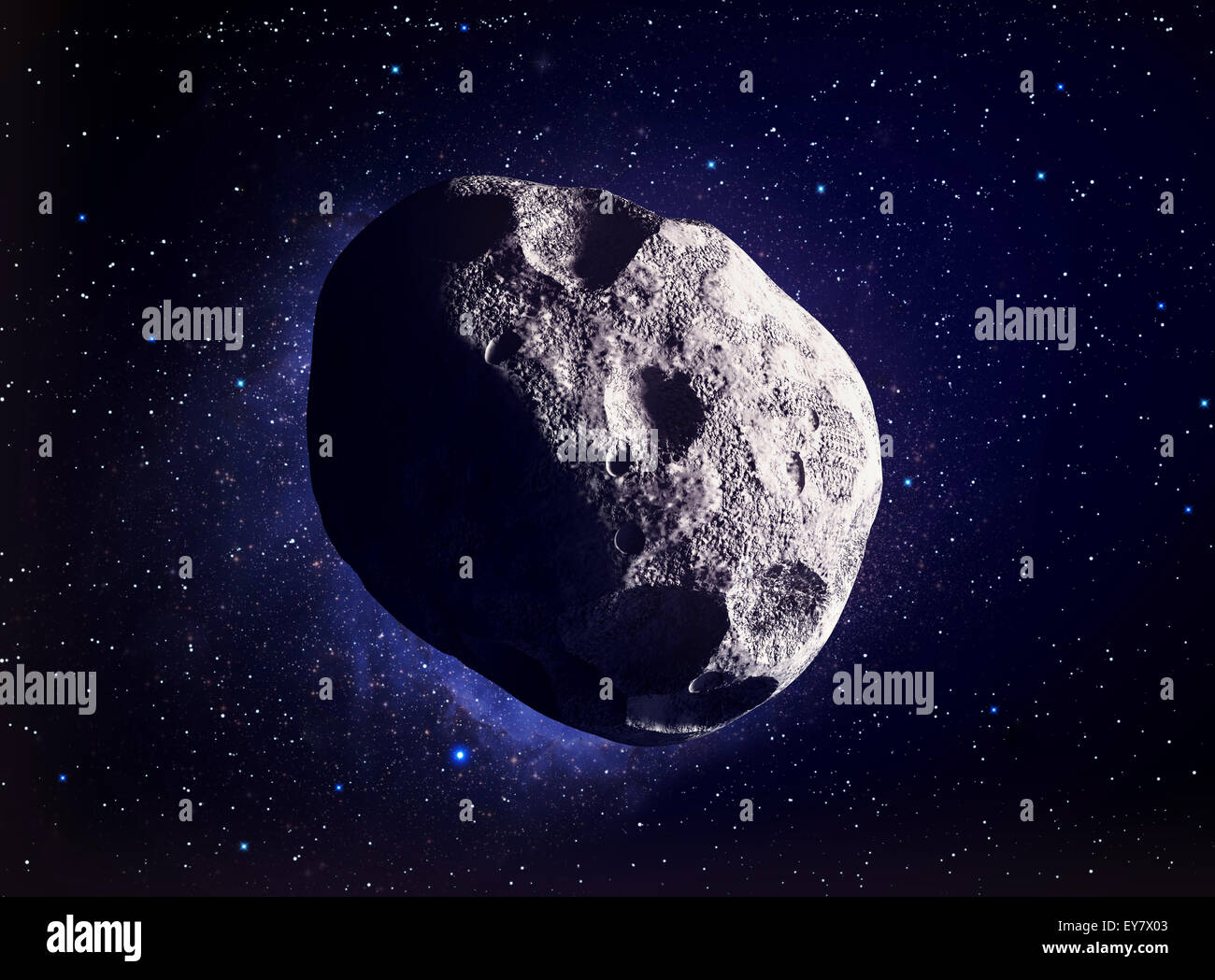 Le rendu 3D d'un astéroïde Banque D'Images
