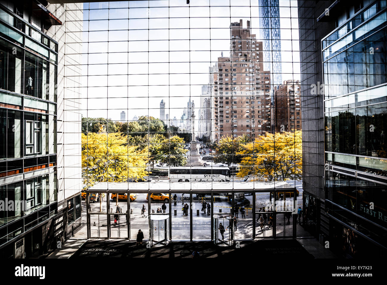 Columbus Circle, voir à partir de la Time Warner Center Banque D'Images
