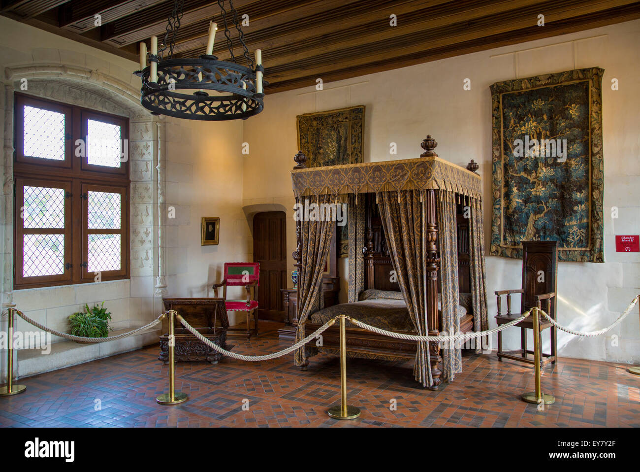 Le roi Henri II à la chambre de chateau d'Amboise, Amboise, Indre-et-Loire, Centre, France Banque D'Images
