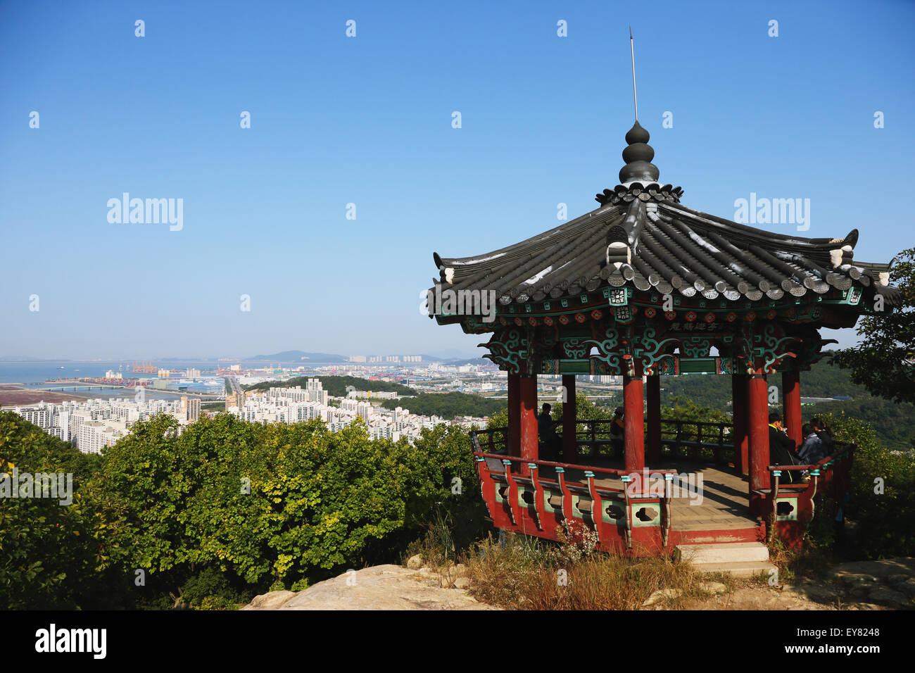 Plate-forme d'observation et cityscape, Corée du Sud Banque D'Images