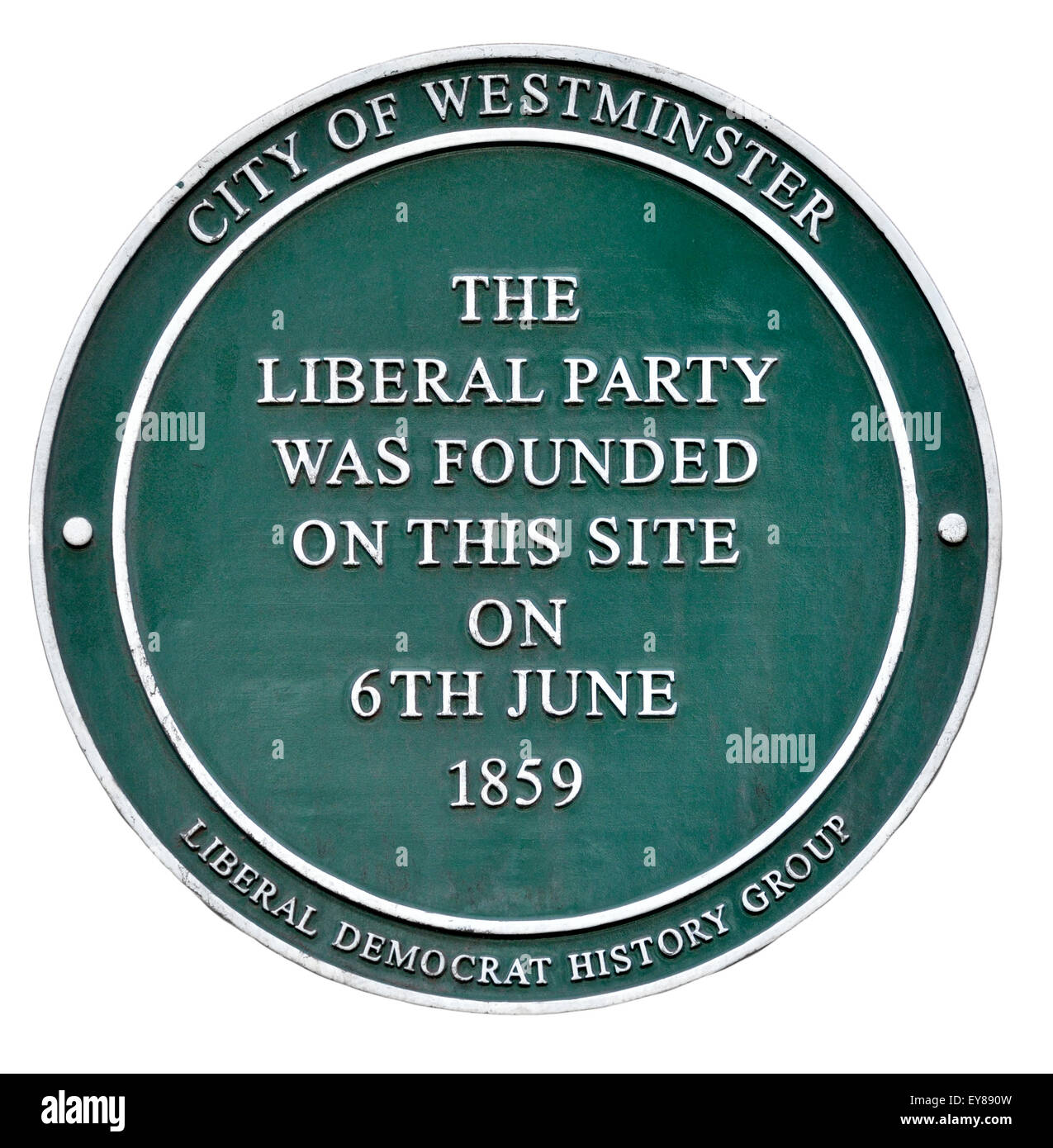 Londres, Angleterre, Royaume-Uni. Plaque commémorative rappelant la fondation du parti libéral en 1859, à Almack House, King Street Banque D'Images