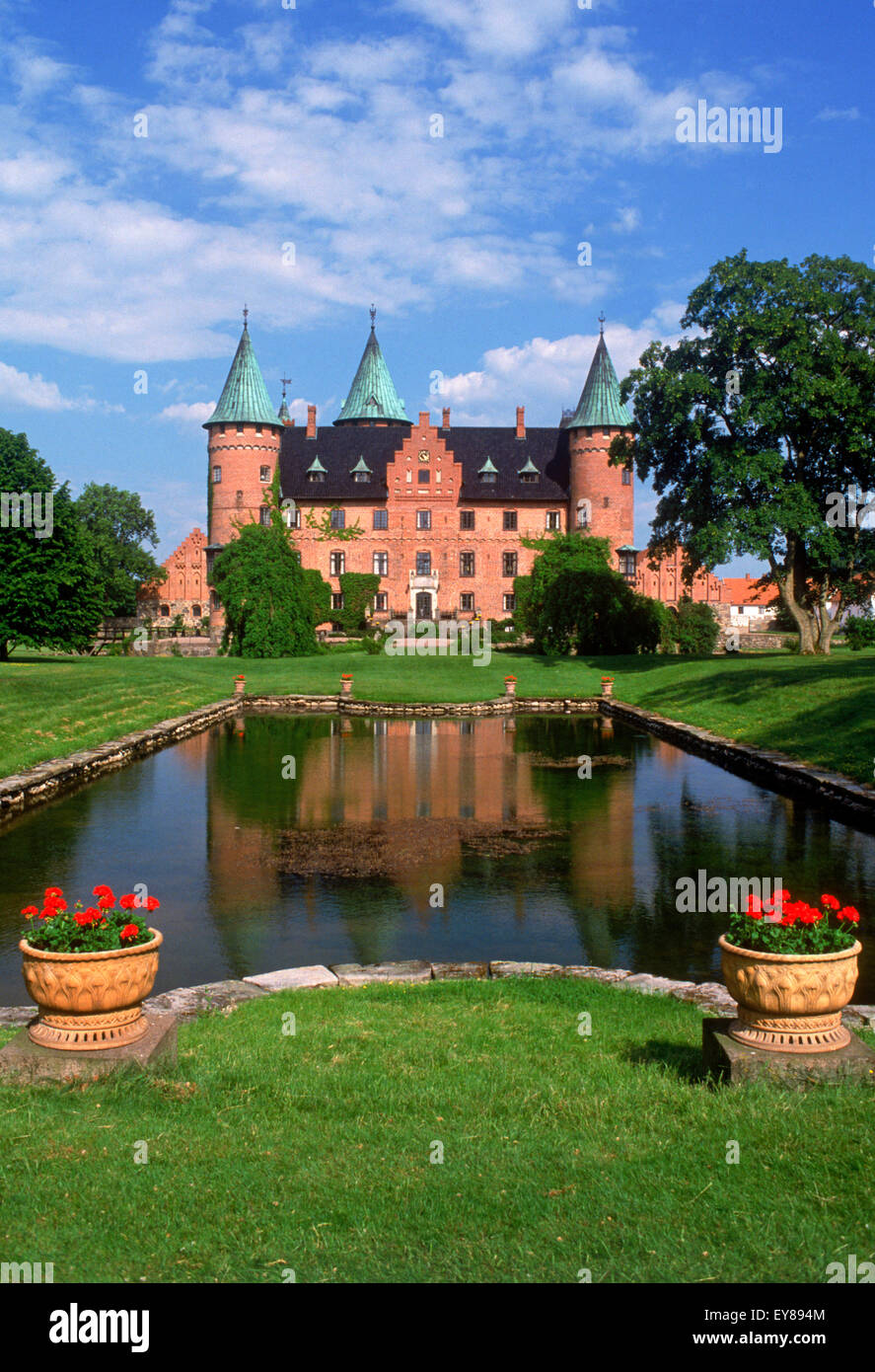 Domaine privé château Renaissance de Trolleholm (Trolleholms slott) dans la province d'Azur dans le sud de la Suède Banque D'Images