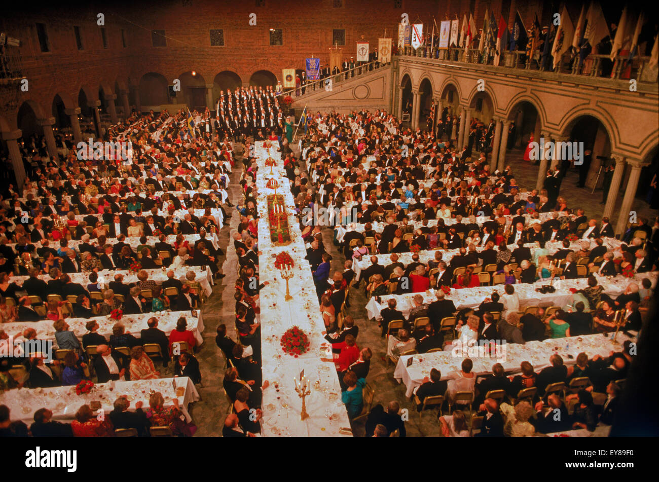 Banquet de remise des Prix Nobel et des performances en bleu Prix de l'hôtel de ville ou à la mairie de Stockholm chaque Décembre Banque D'Images