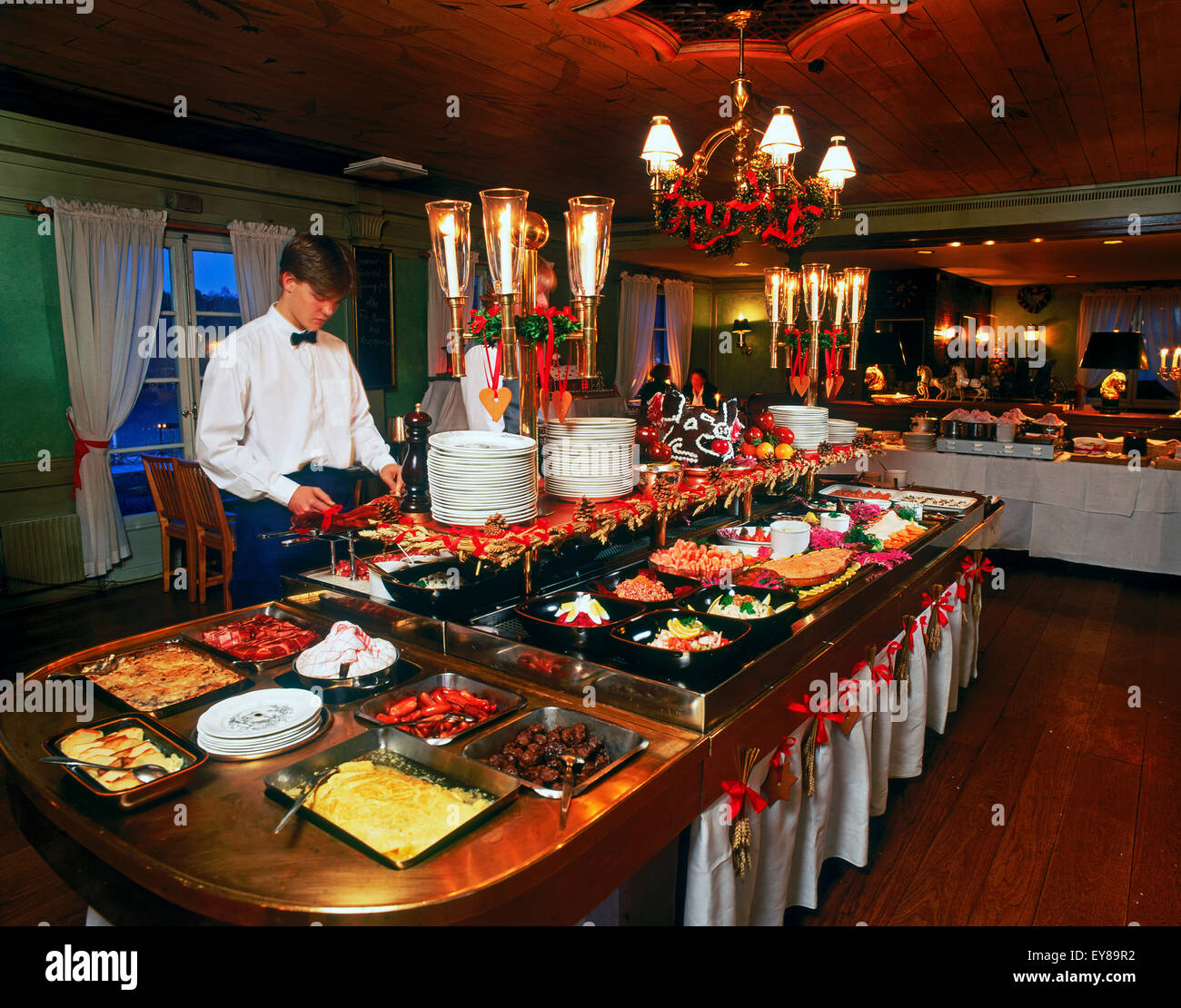 Buffet de Noël ou au Stallmastaregarden julbord, le plus vieux