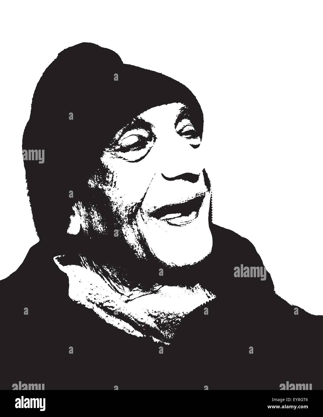 L'icône graphique de vecteur d'un vieil homme rire heureux. Illustration de Vecteur