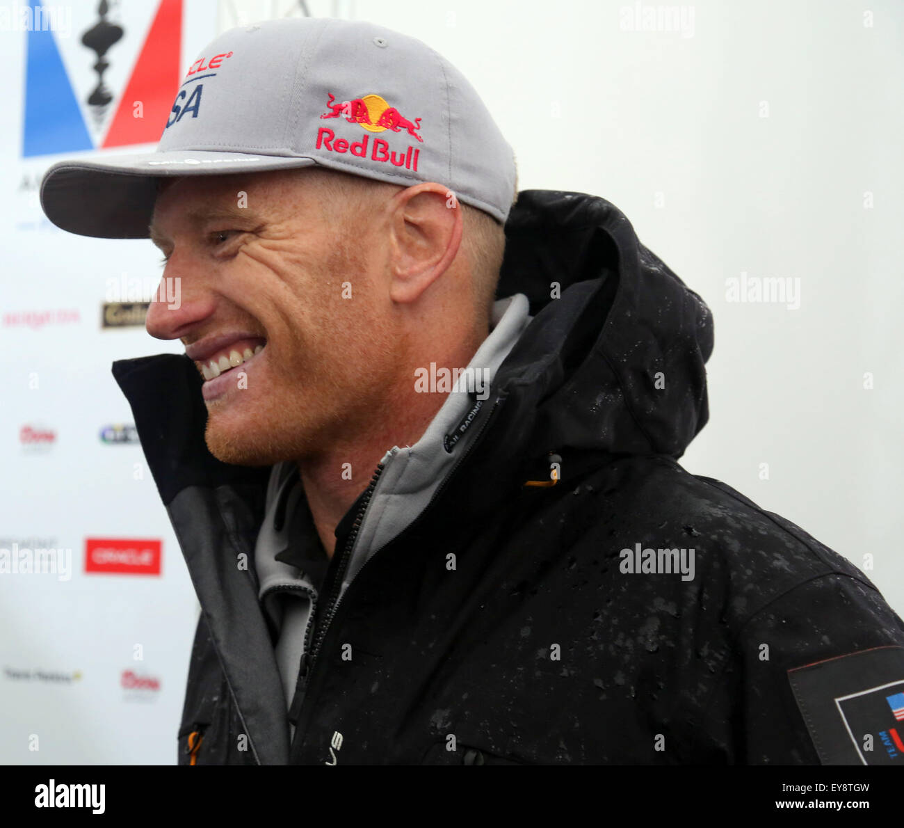 Southsea, Hampshire, Royaume-Uni. 24 juillet, 2015. America's cup. Photo : Équipe d'Oracle USA Skipper Jimmy Spithill. Credit : uknip/ Alamy Live News Banque D'Images