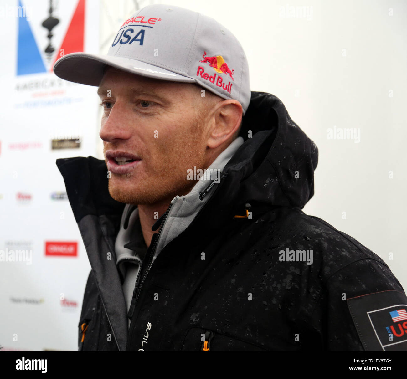 Southsea, Hampshire, Royaume-Uni. 24 juillet, 2015. America's cup. Photo : Équipe d'Oracle USA Skipper Jimmy Spithill. Credit : uknip/ Alamy Live News Banque D'Images