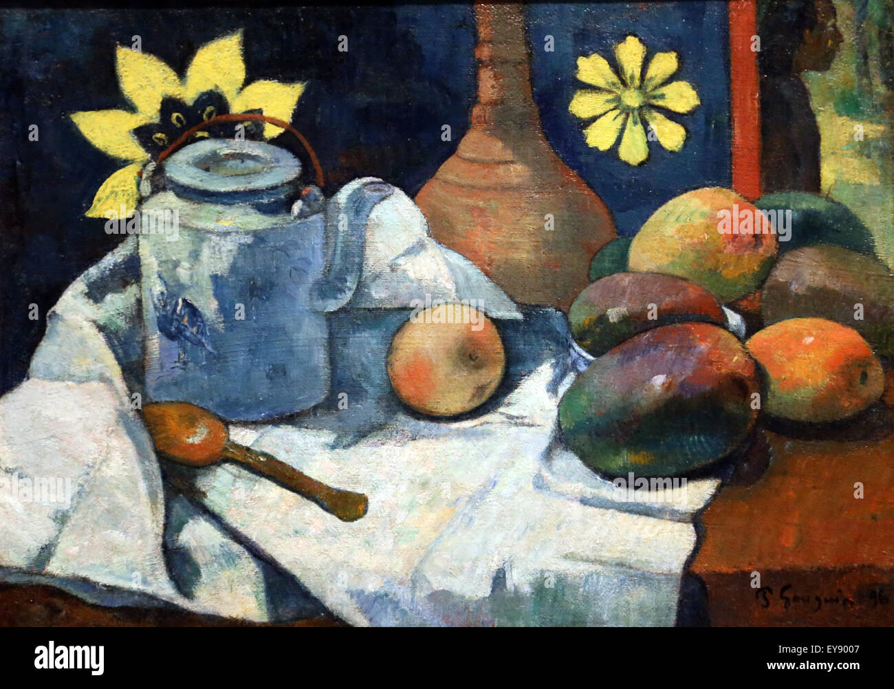 Paul Gauguin (1848-1903). Le peintre français. Nature morte avec fruits et Teapol, 1896. Huile sur toile. Metropolitan Museum of Art de New York. Banque D'Images
