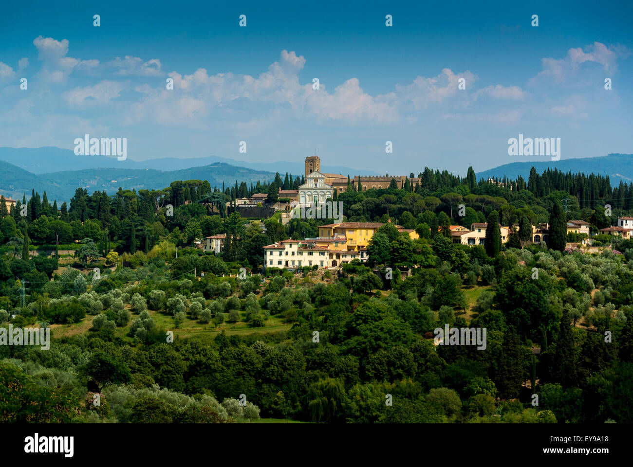 L'extérieur de San Miniato al Monte. Florence, Italie. Banque D'Images